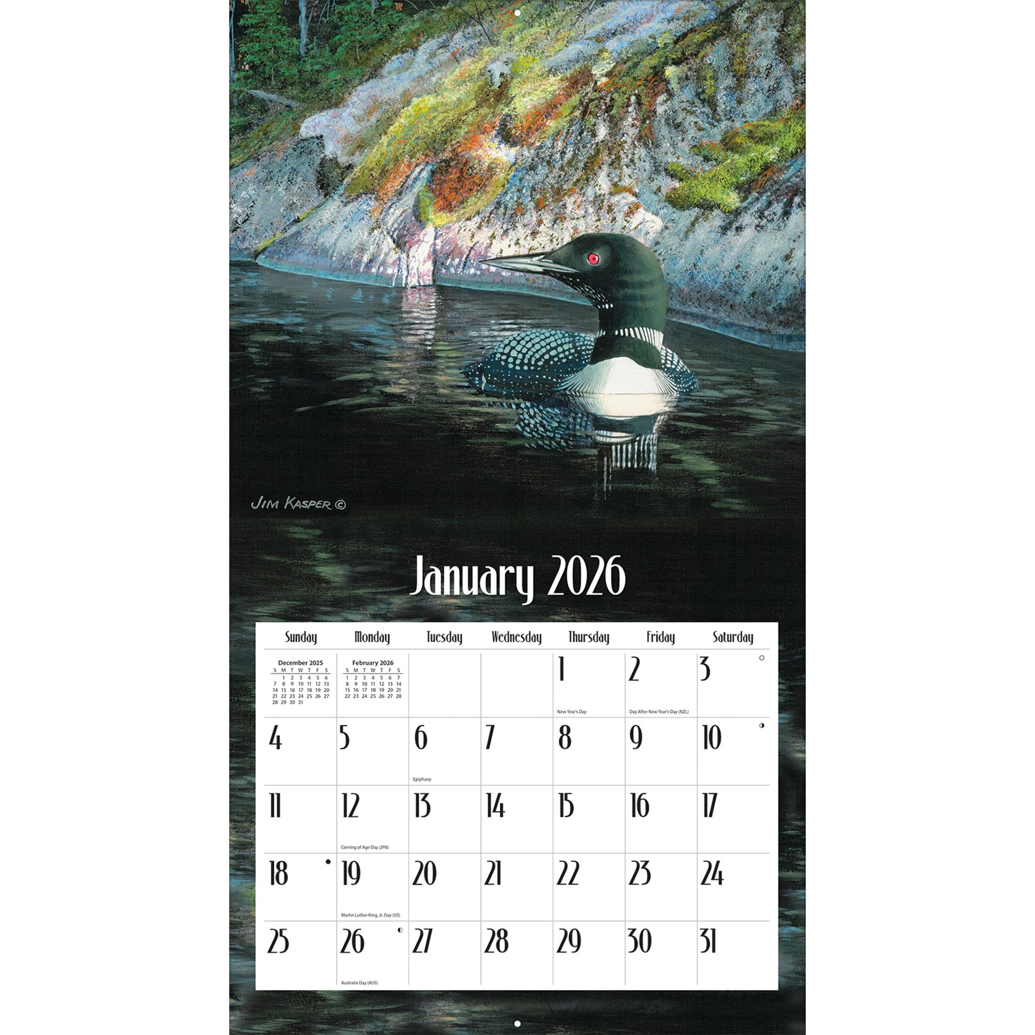 Loons On The Lake 2026 Wall Calendar