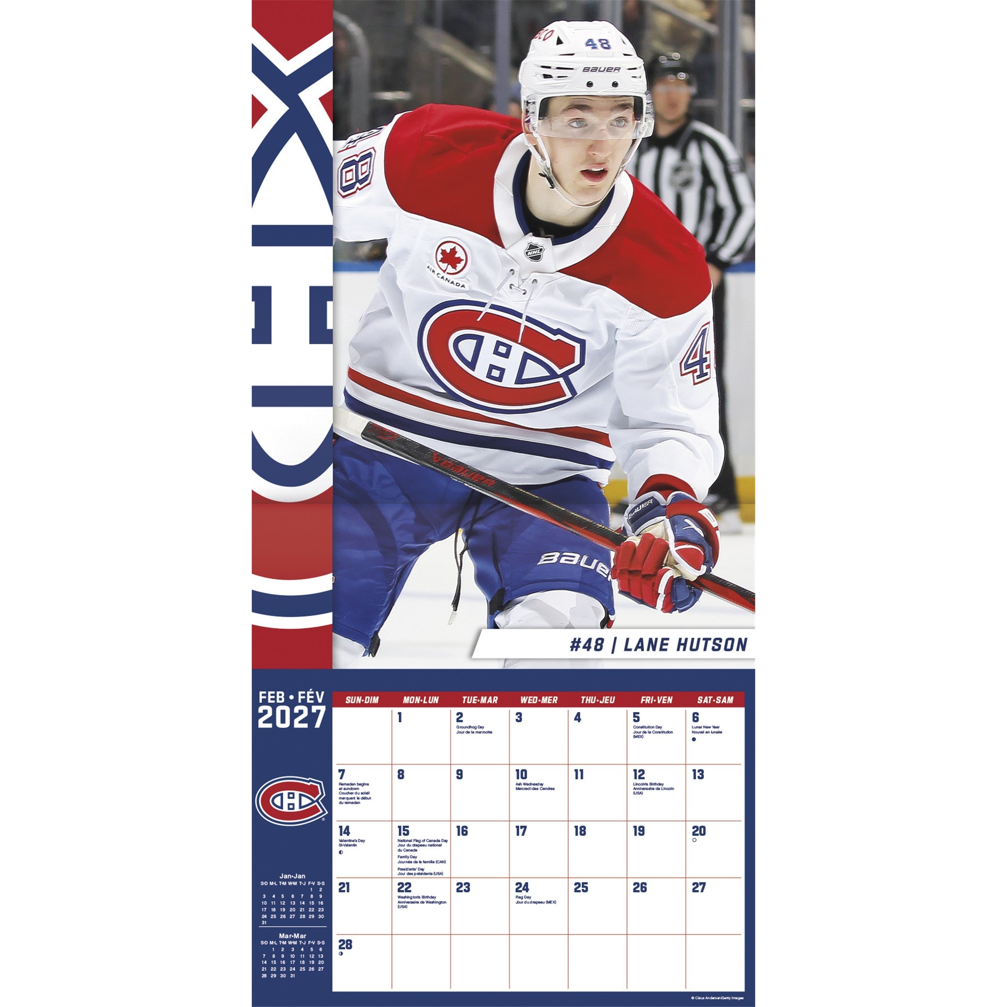 NHL Montreal Canadiens Exclusive with Print 2027 Wall Calendar