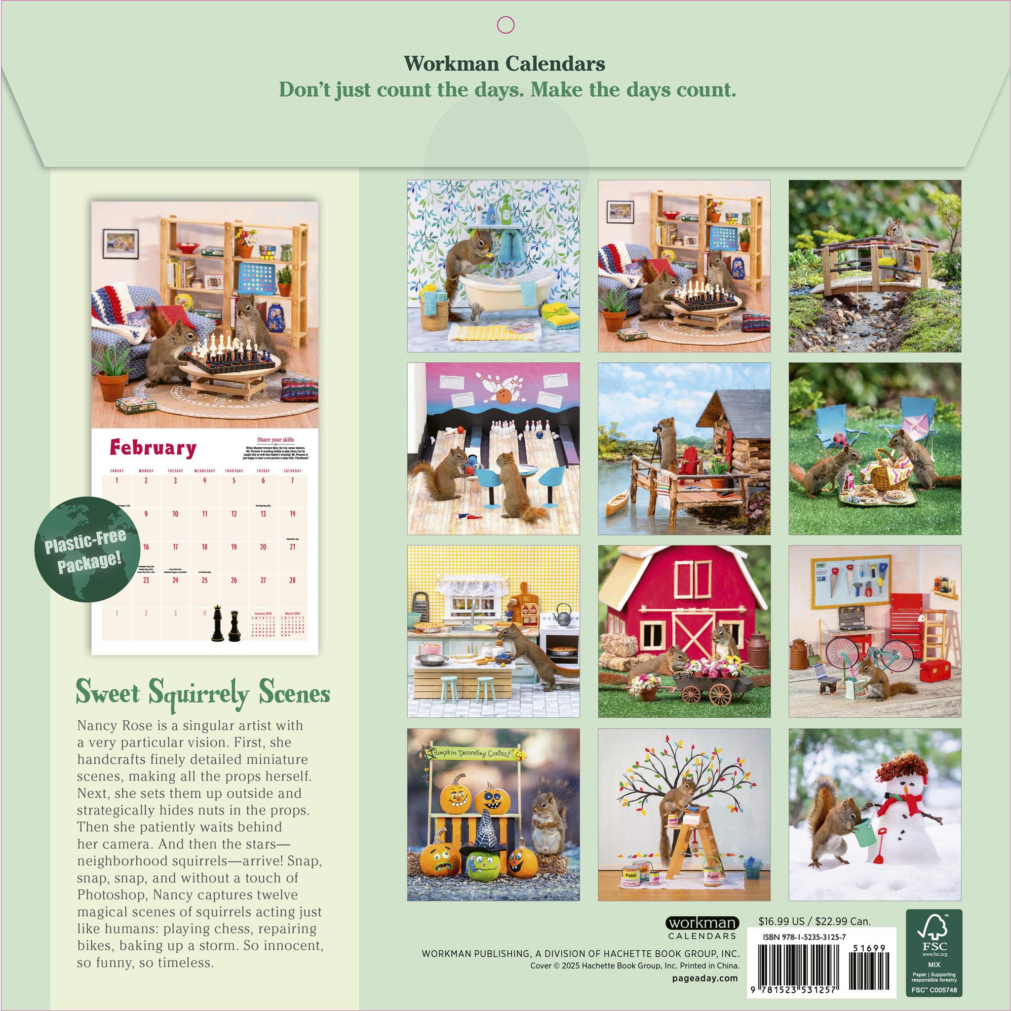 Calendrier mural 2026 de La Vie secrète des écureuils