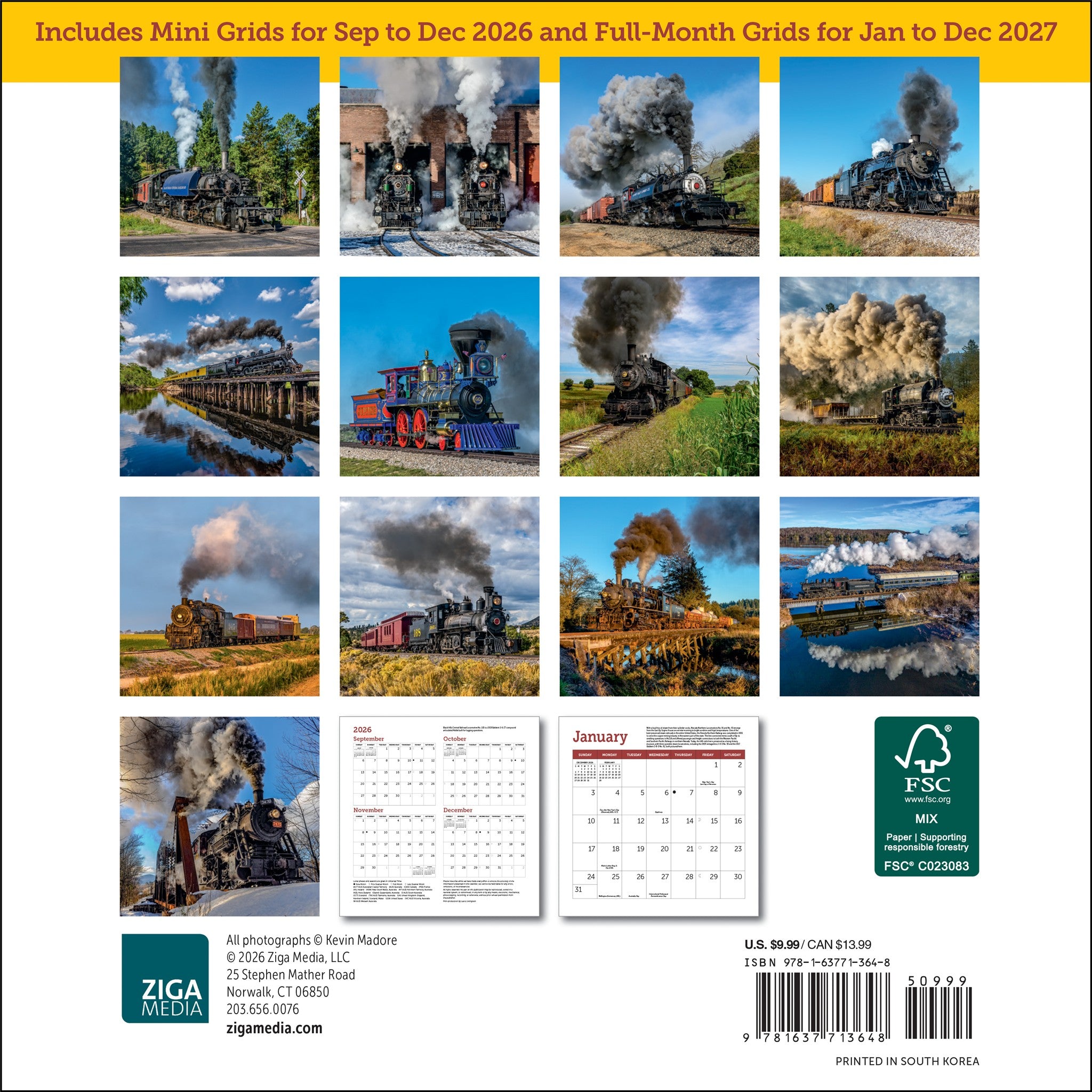 Mini-calendrier Trains à vapeur 2027