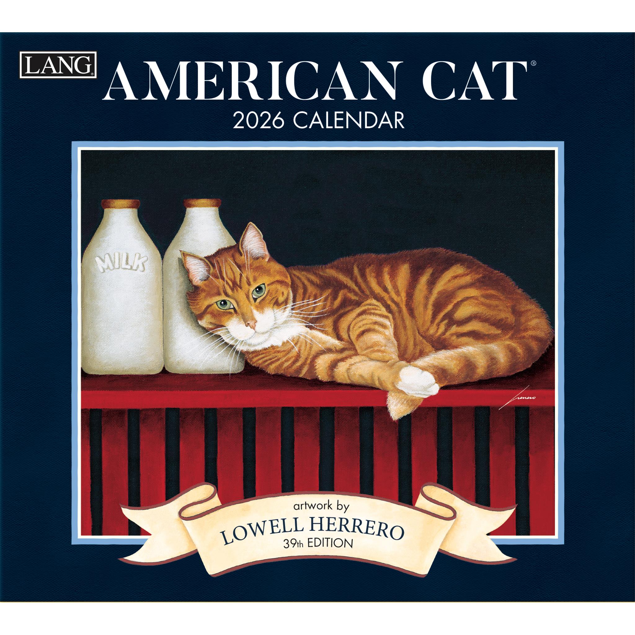 Calendrier mural American Cat 2026 Édition Spéciale Deluxe avec impression