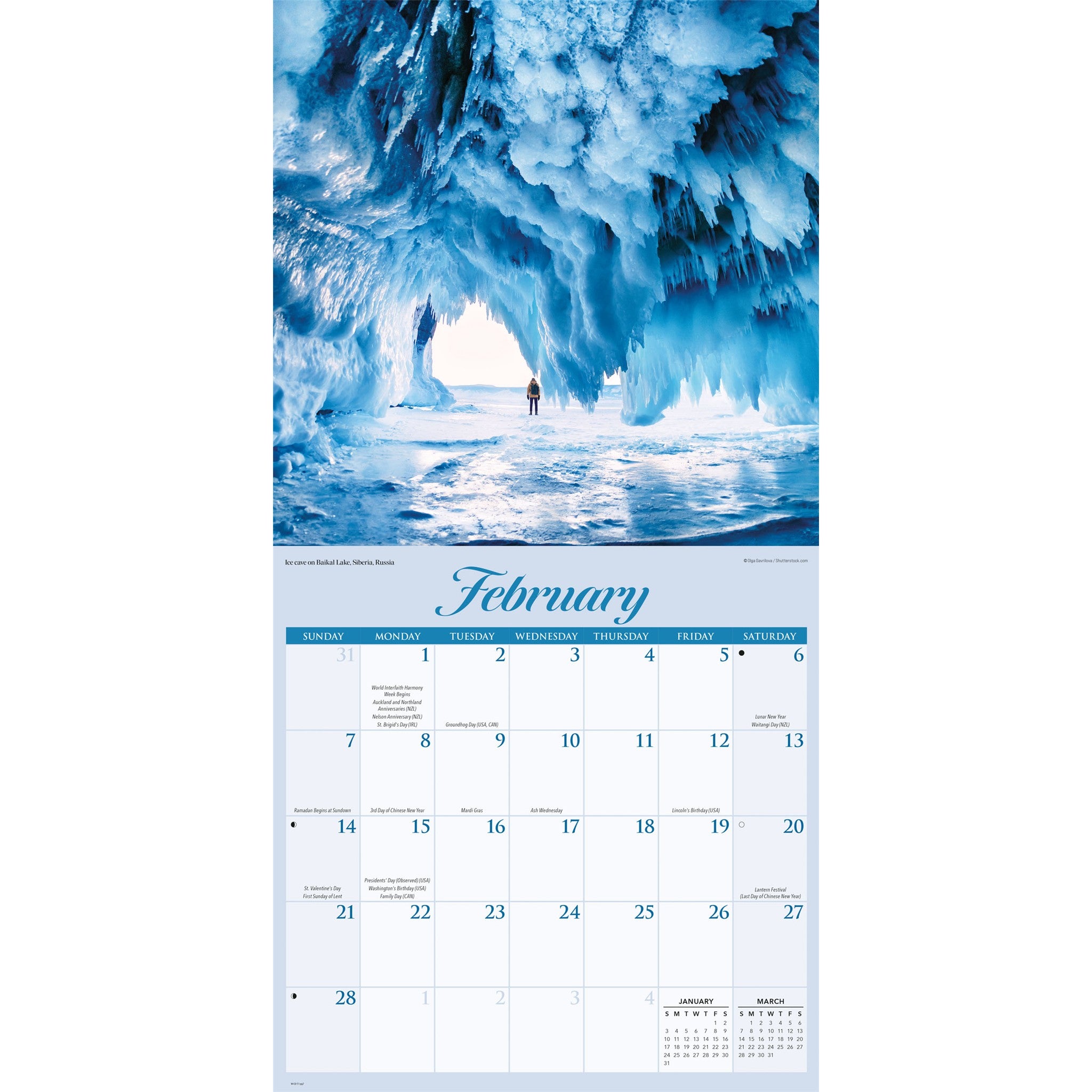 Calendrier mural Merveilles de la nature 2027