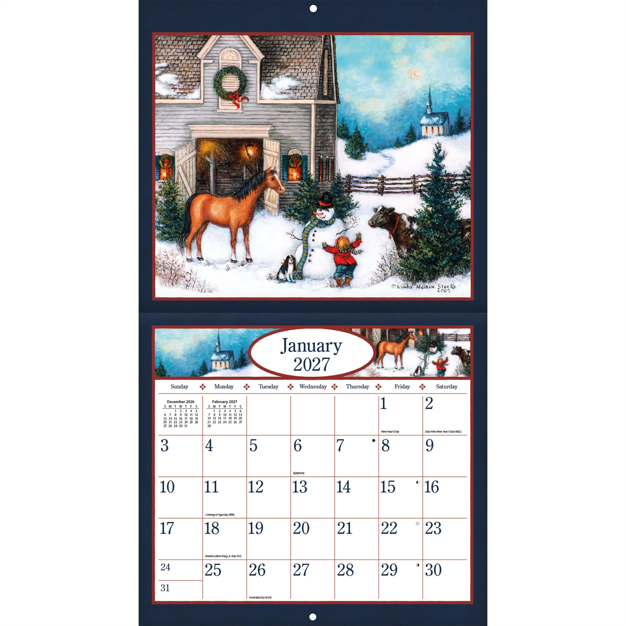 Linda Nelson Stocks Special Edition with Print 2027 Wall Calendar