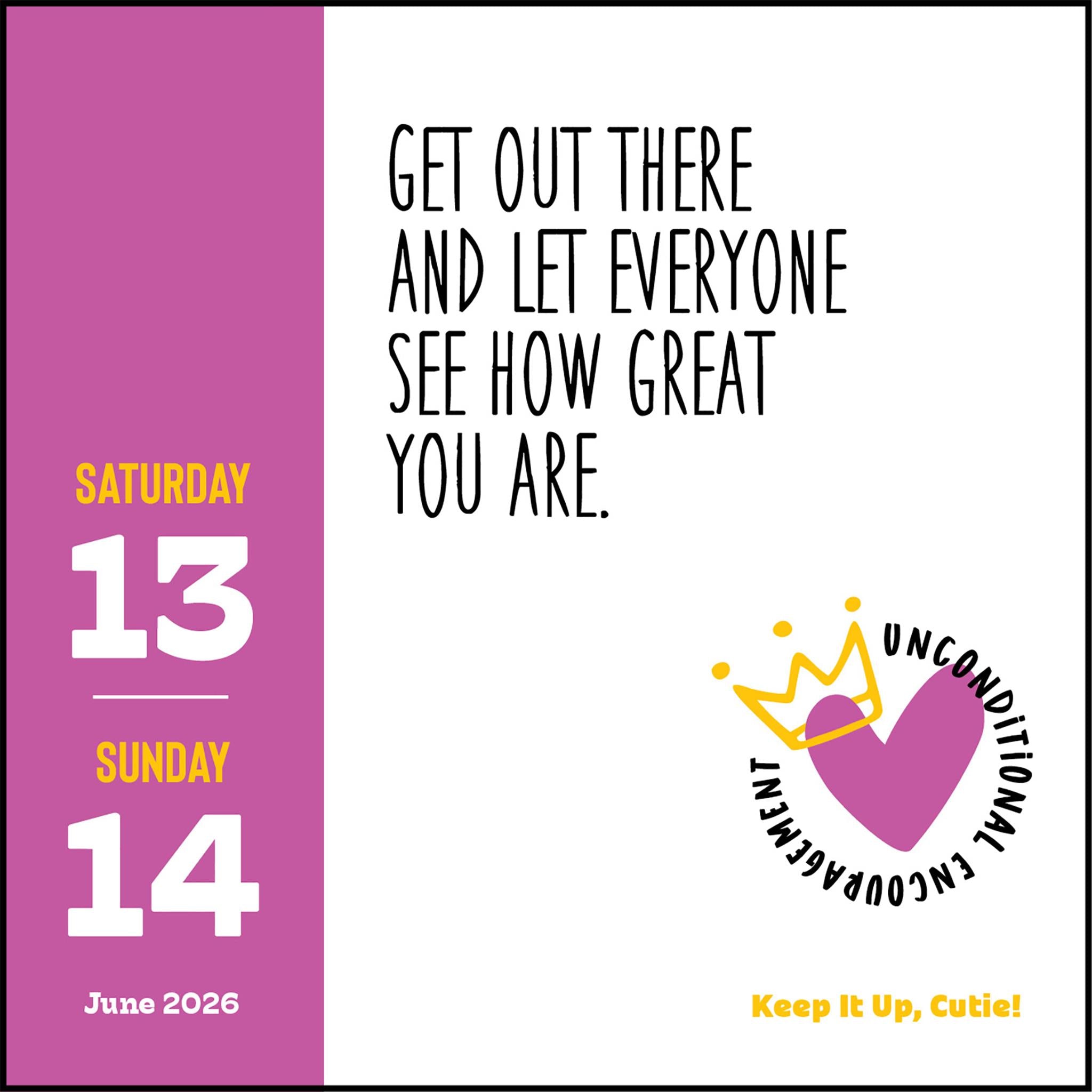 Continue comme ça, ma belle ! Calendrier 2026 en boîte - Disponible uniquement en ligne