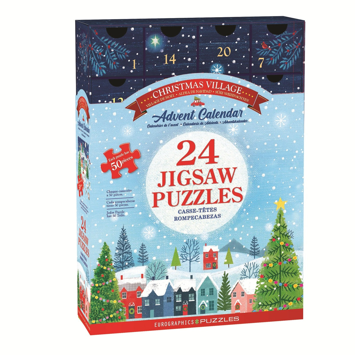 Calendrier de l'Avent Village de Noël - 24 mini puzzles de 50 pièces