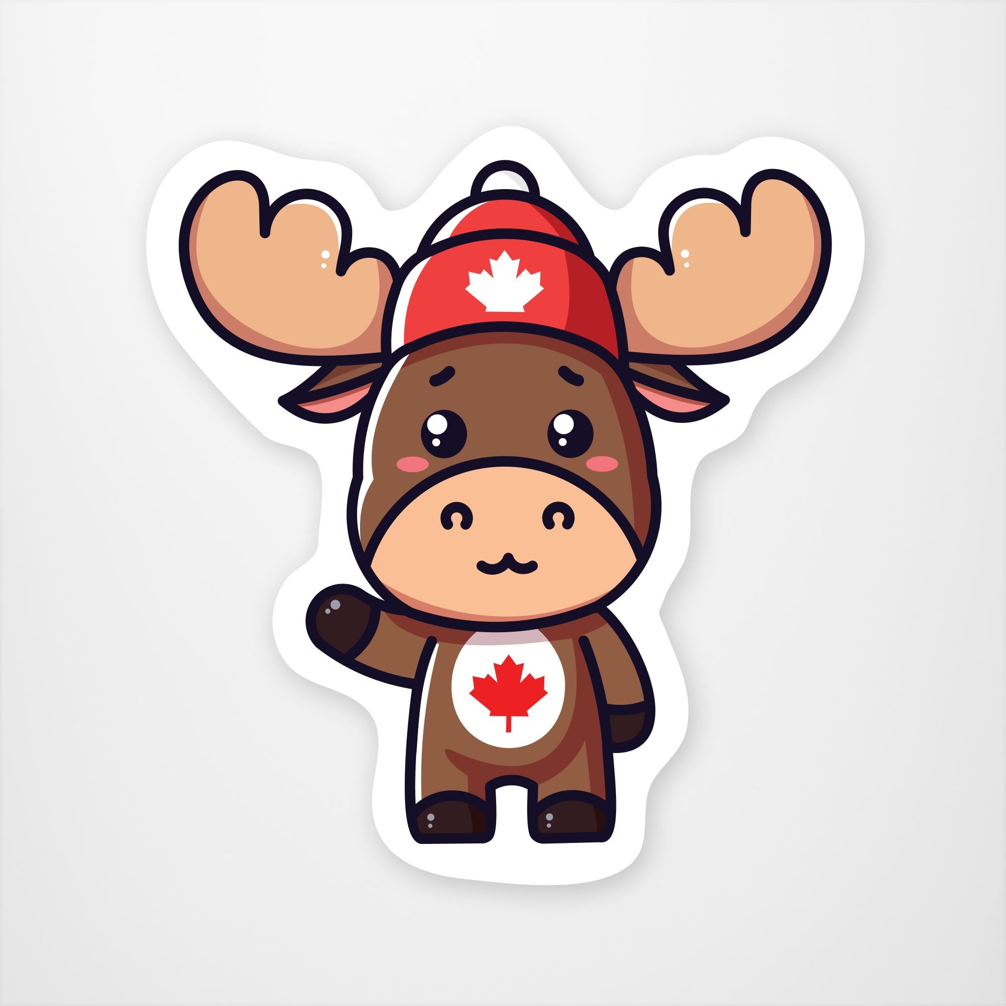 Autocollant en vinyle mignon en forme d'élan