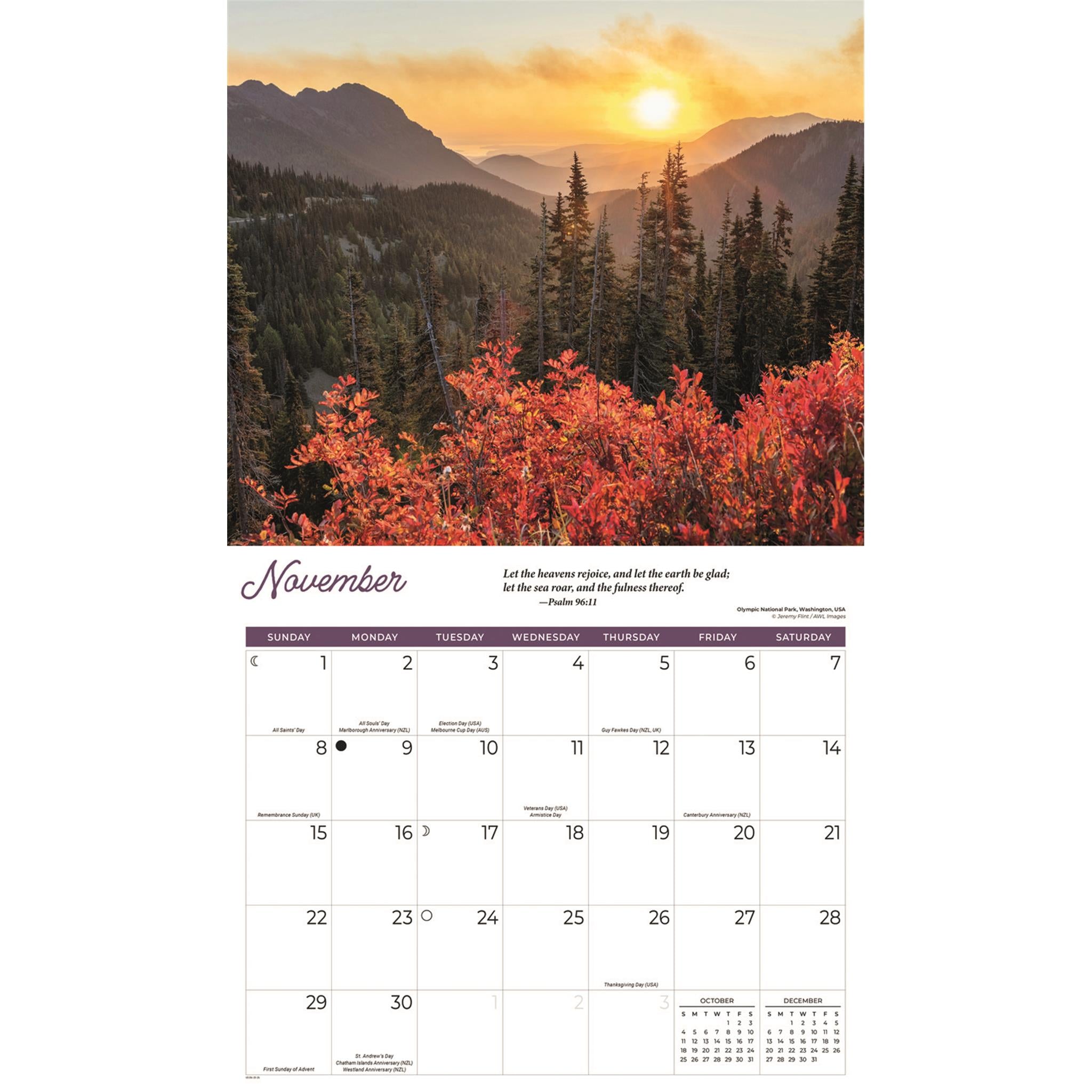 Calendrier mural des Psaumes 2026