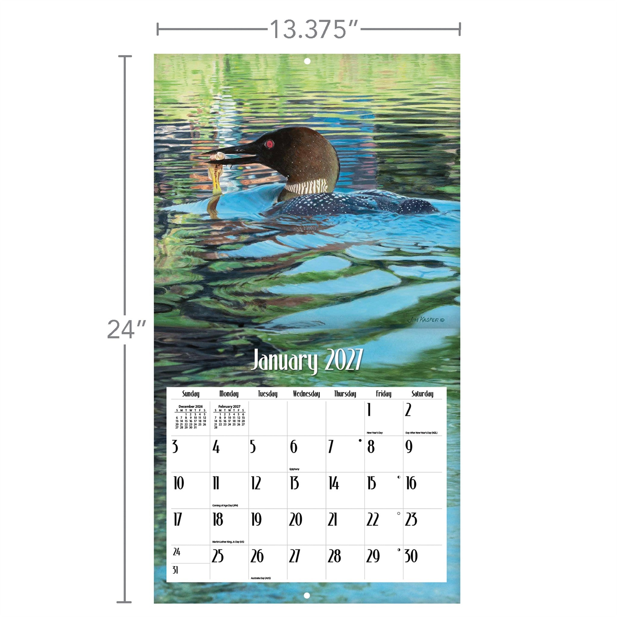 Calendrier Mural Loons On The Lake 2027