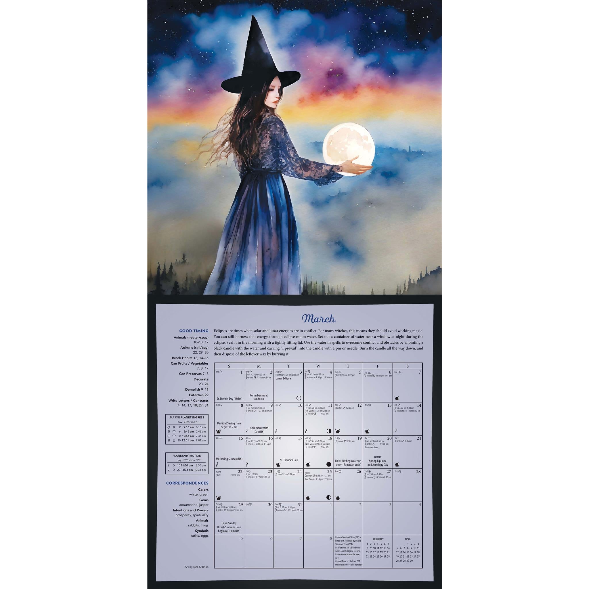 Calendrier mural Lune magique 2026