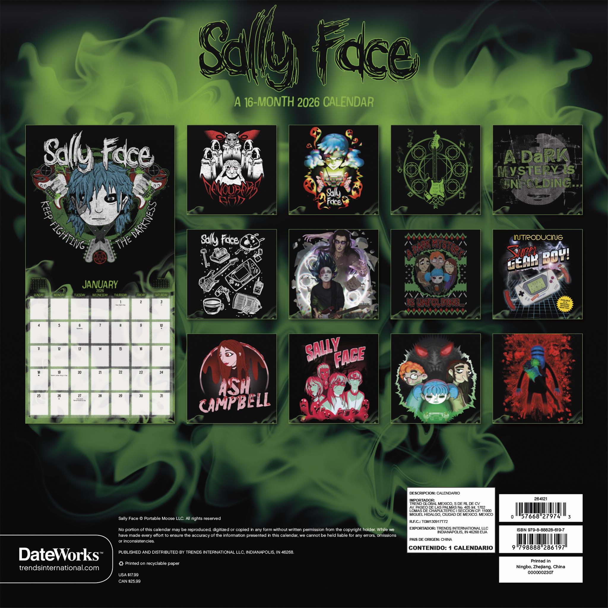 Calendrier mural Sally Face 2026
