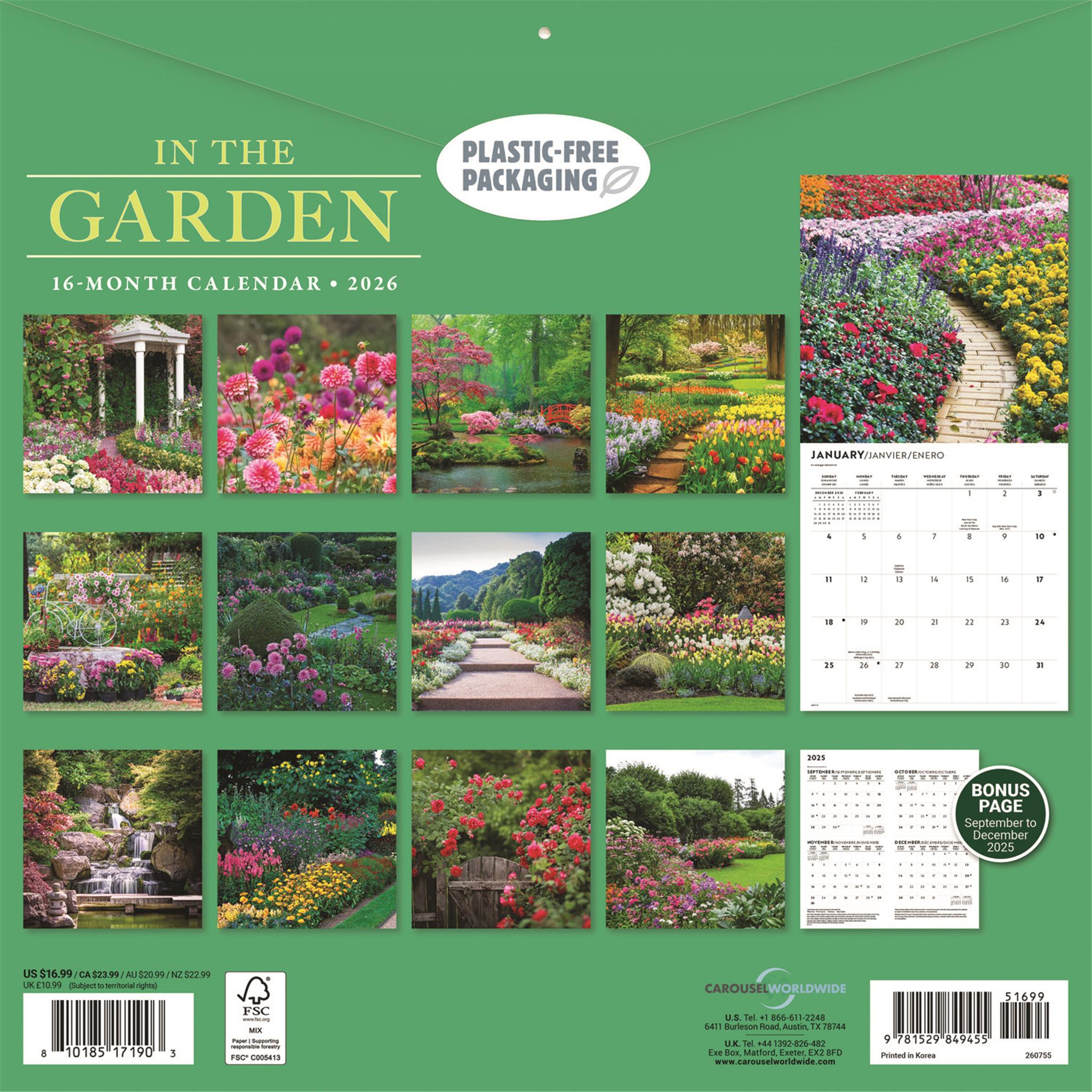 Calendrier mural In The Garden 2026