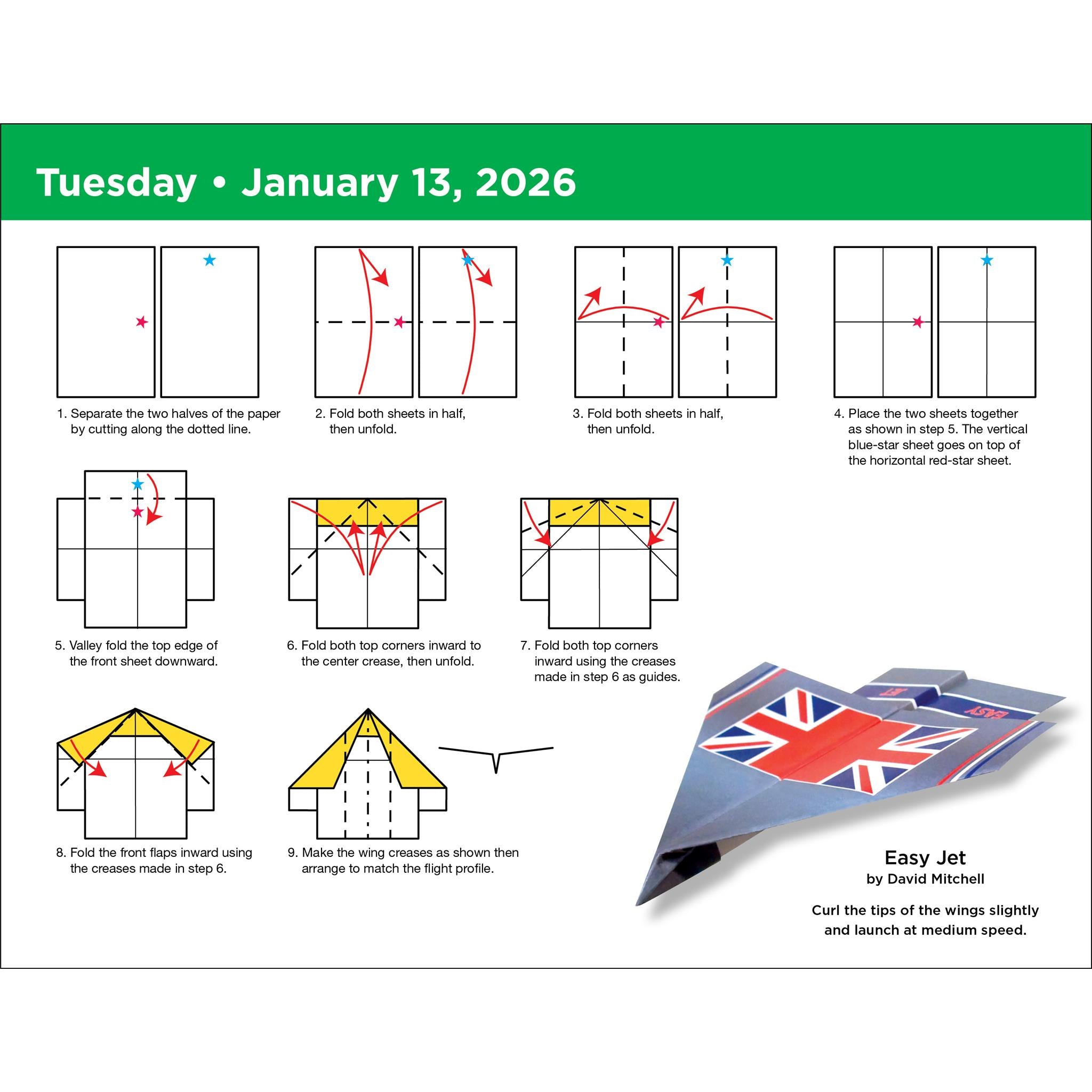Paper Airplane Fold-A-Day 2026 Box Calendar
