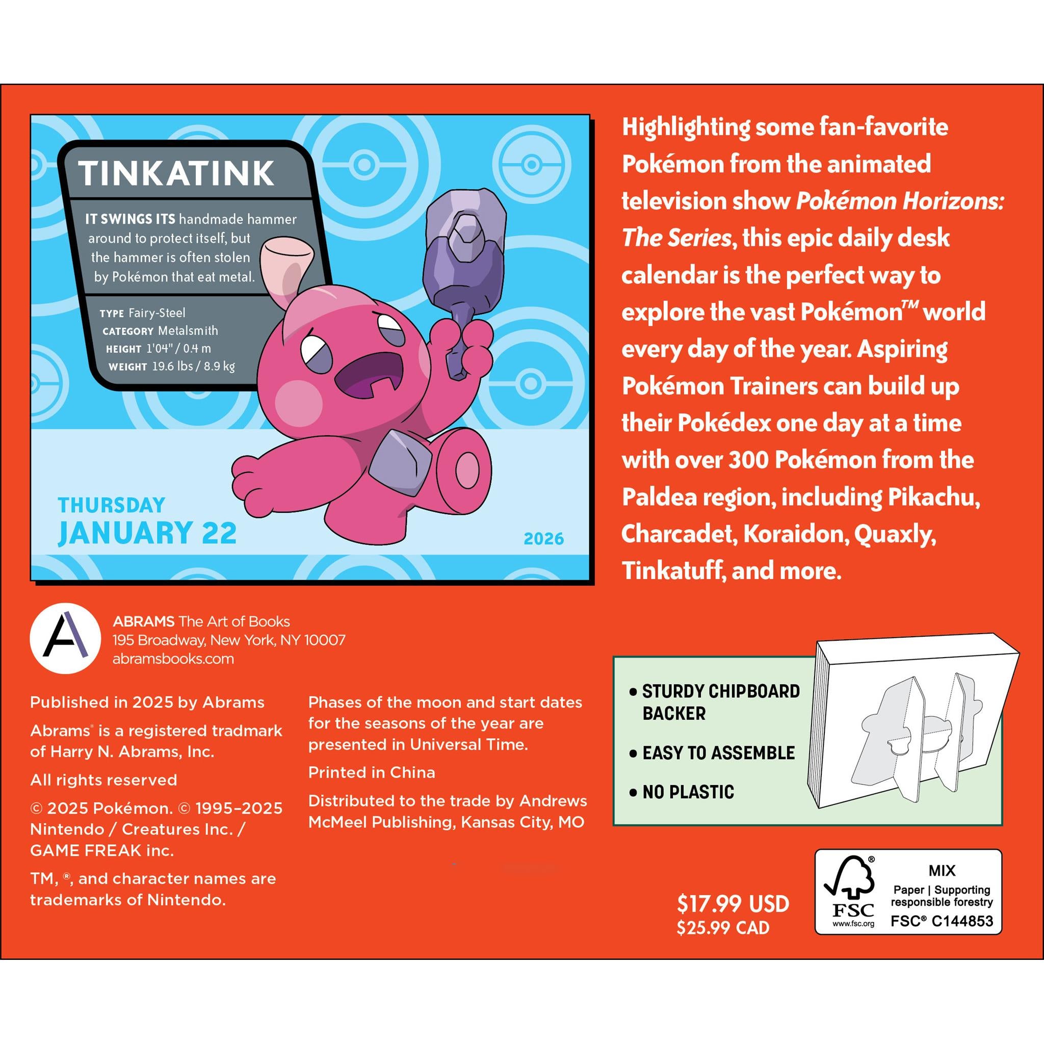 Calendrier Pokémon 2026