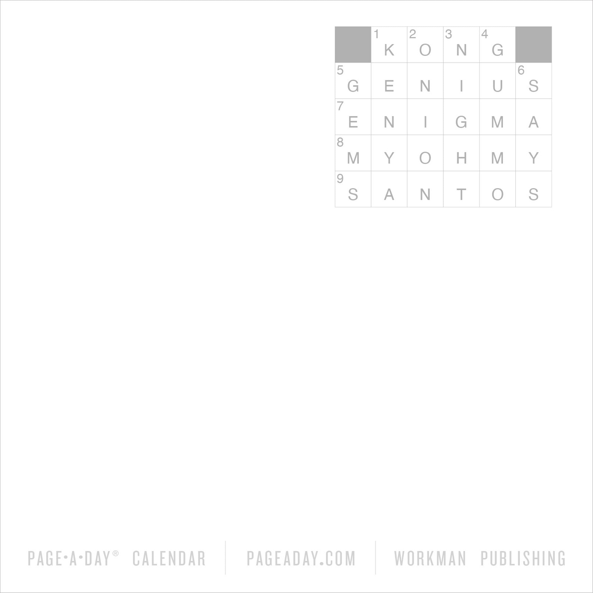 New York Times Mini Crossword 2027 Box Calendar