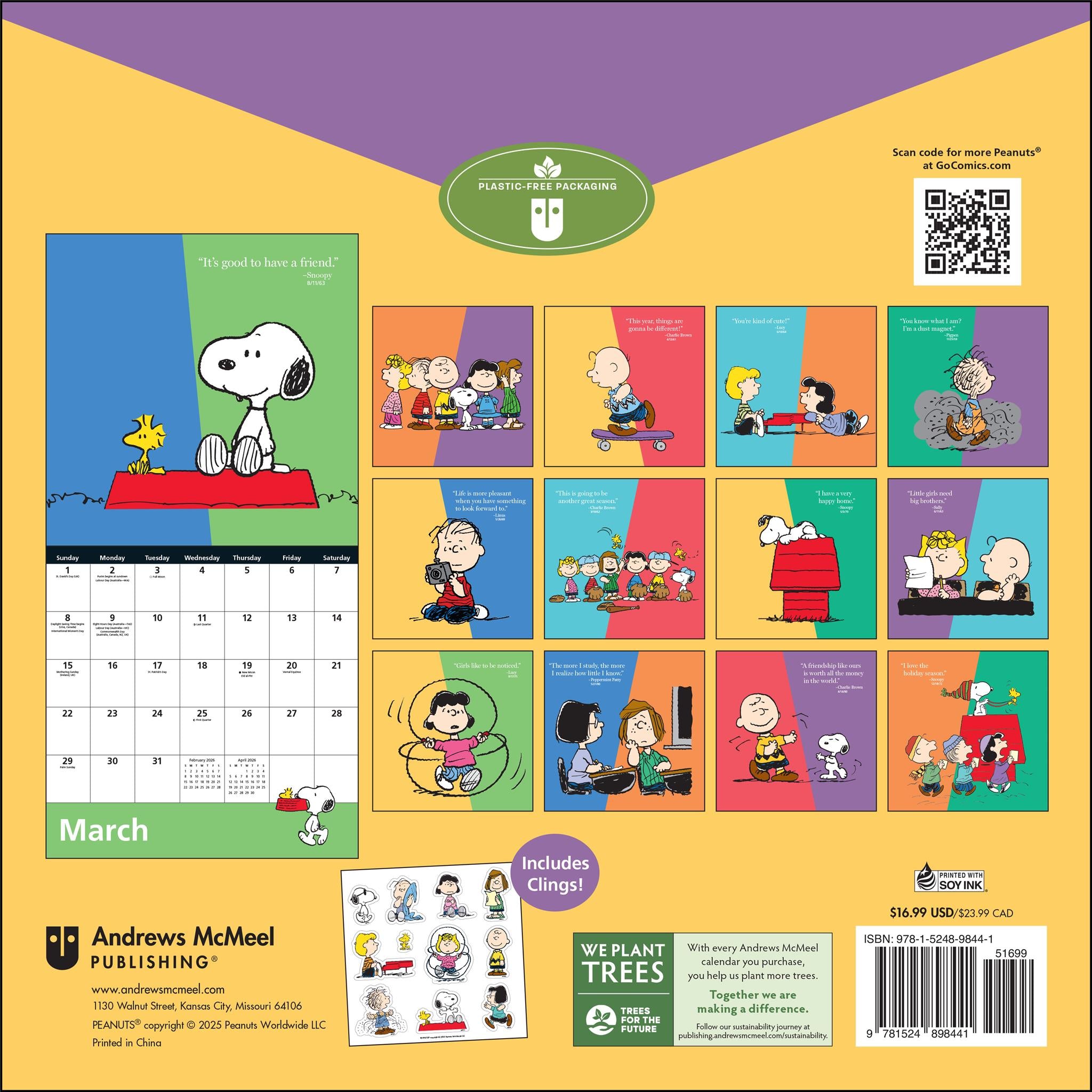 Calendrier mural Peanuts® 2026