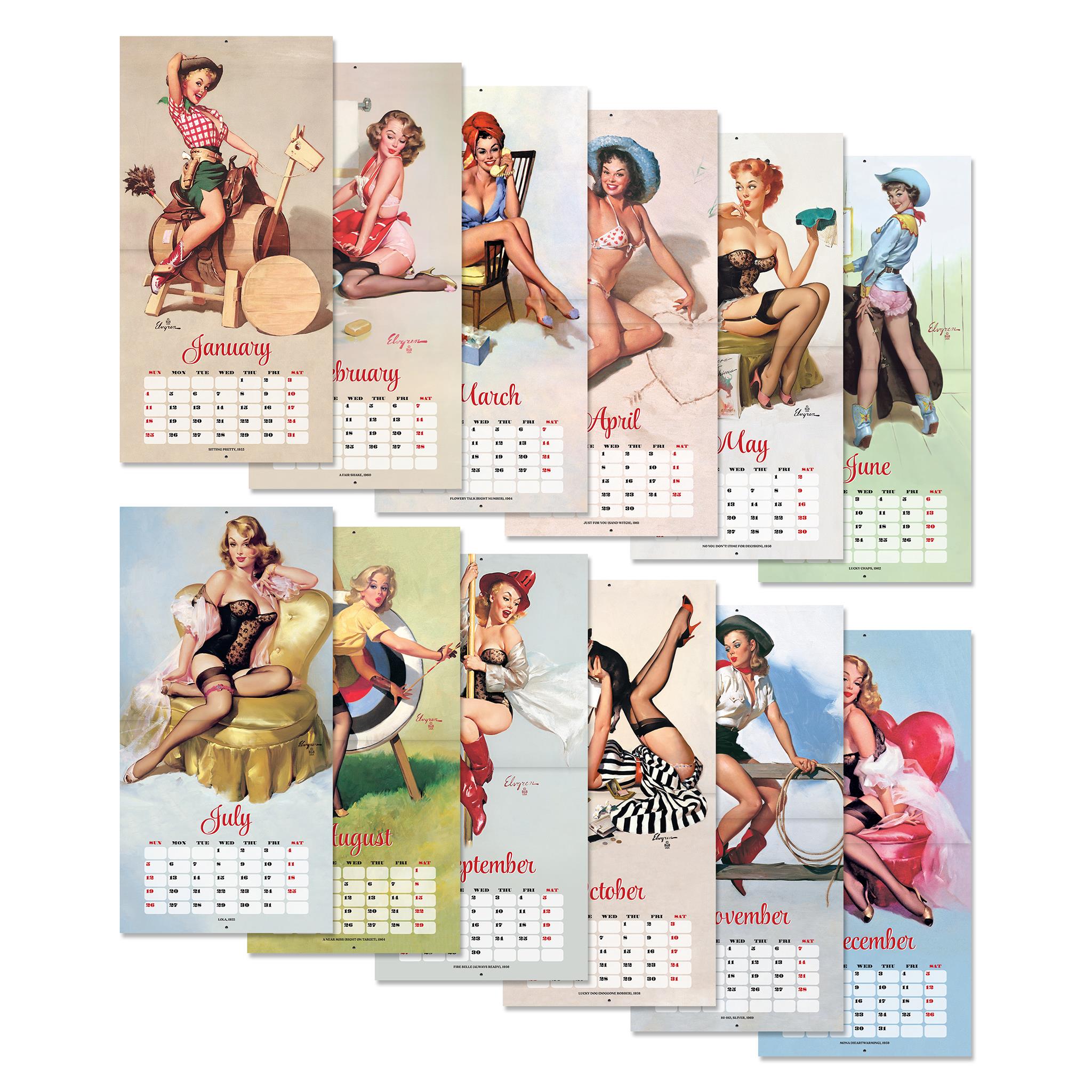 Elvgren Pin Up Girls 2026 Wall Calendar