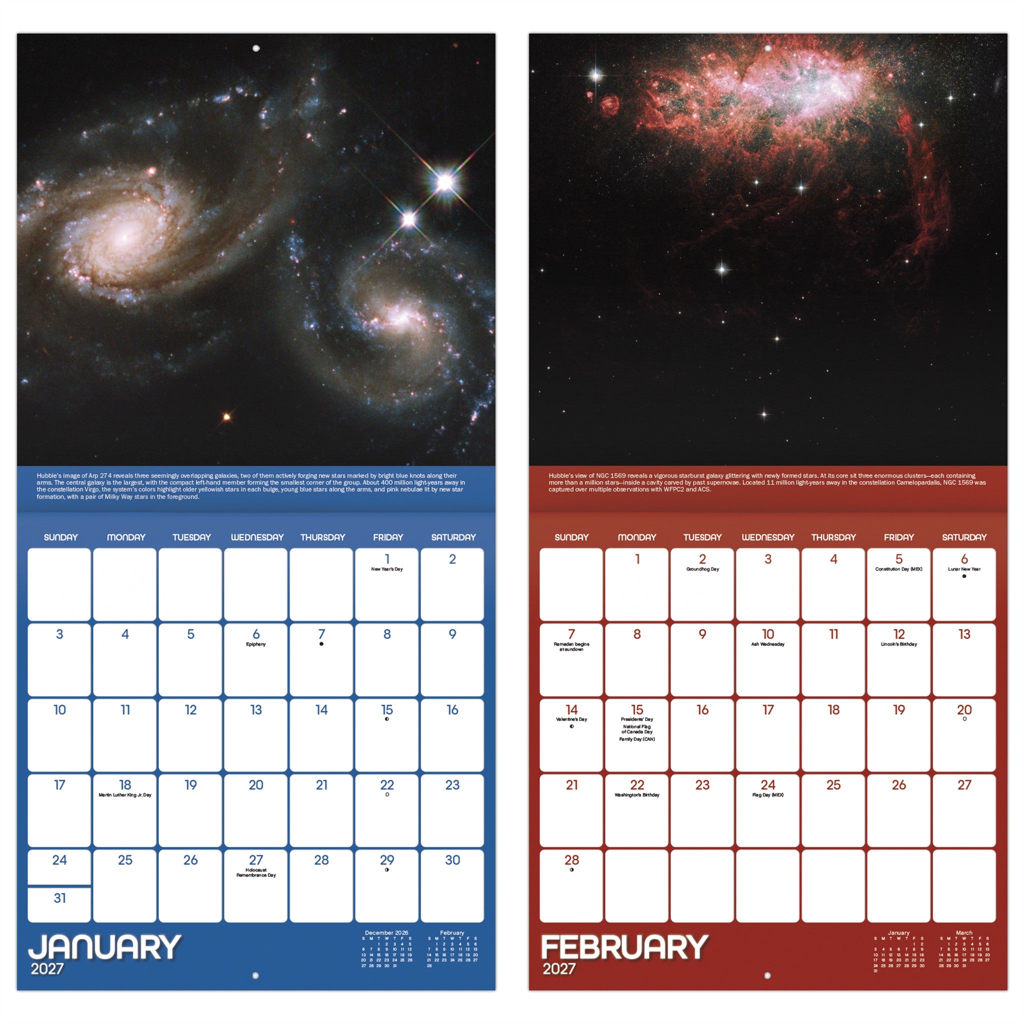NASA Views from the Hubble Telescope 2027 Wall Calendar - Online Only