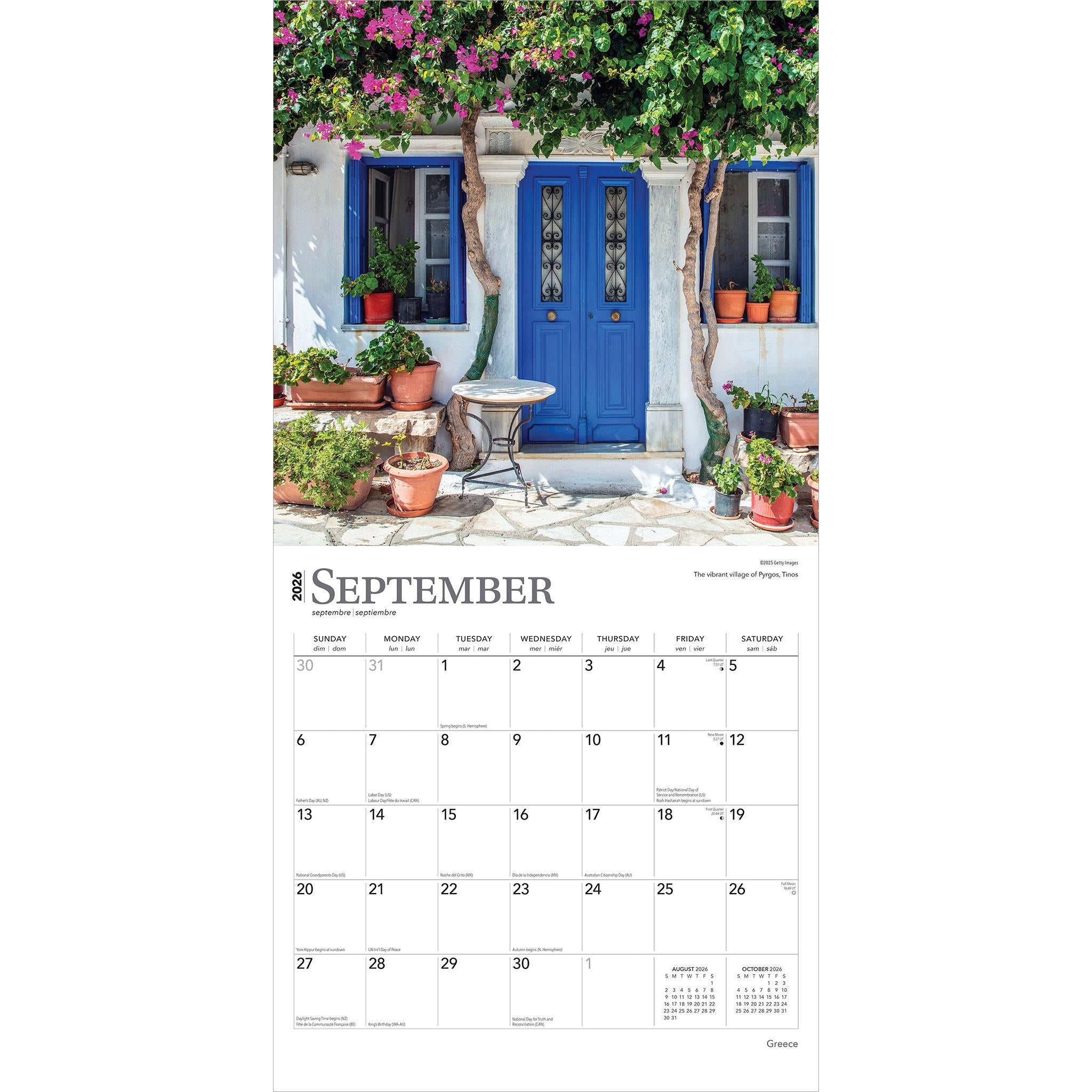 Greece 2026 Wall Calendar - Online Only