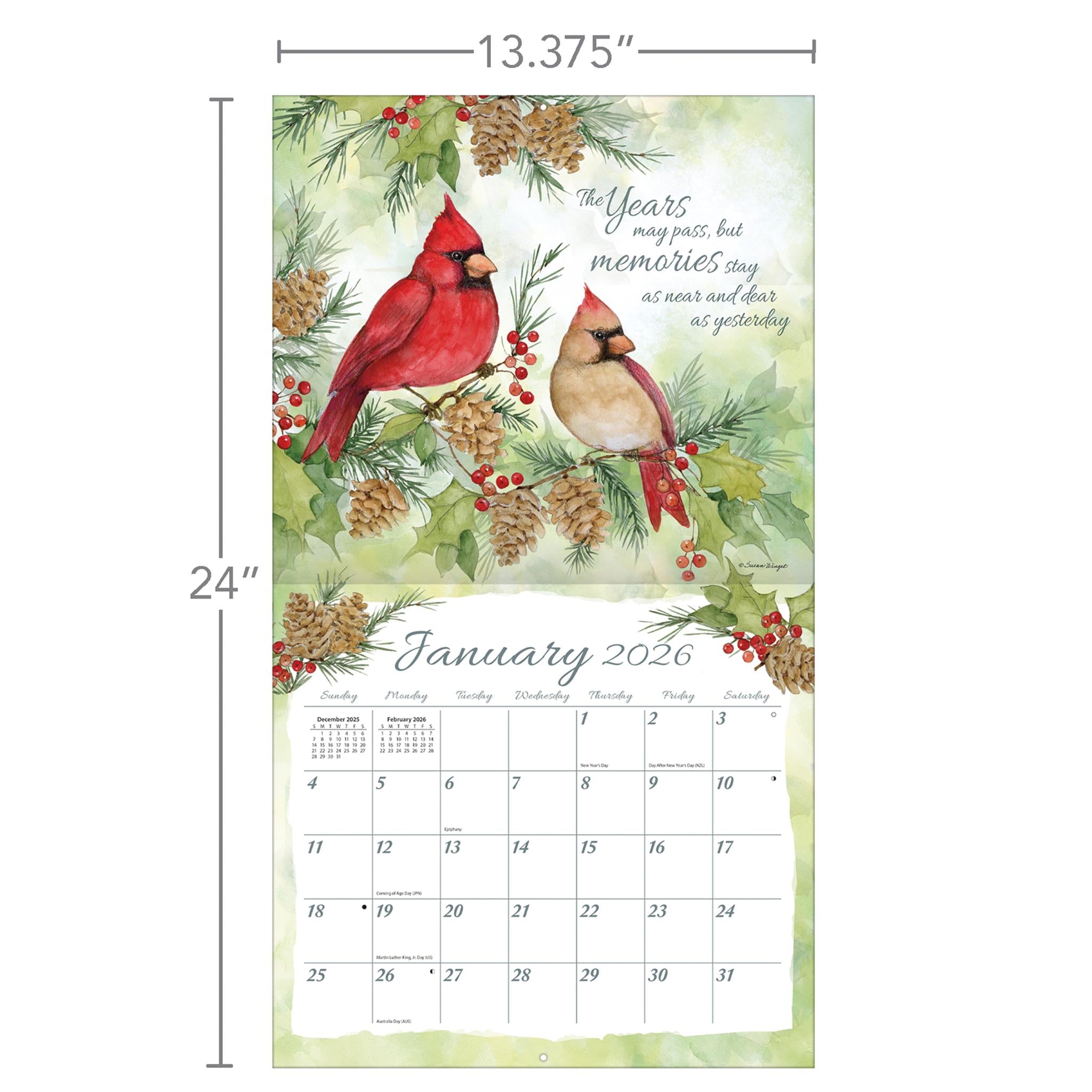 Calendrier mural de luxe « Année du souvenir 2026 » - Disponible uniquement en ligne