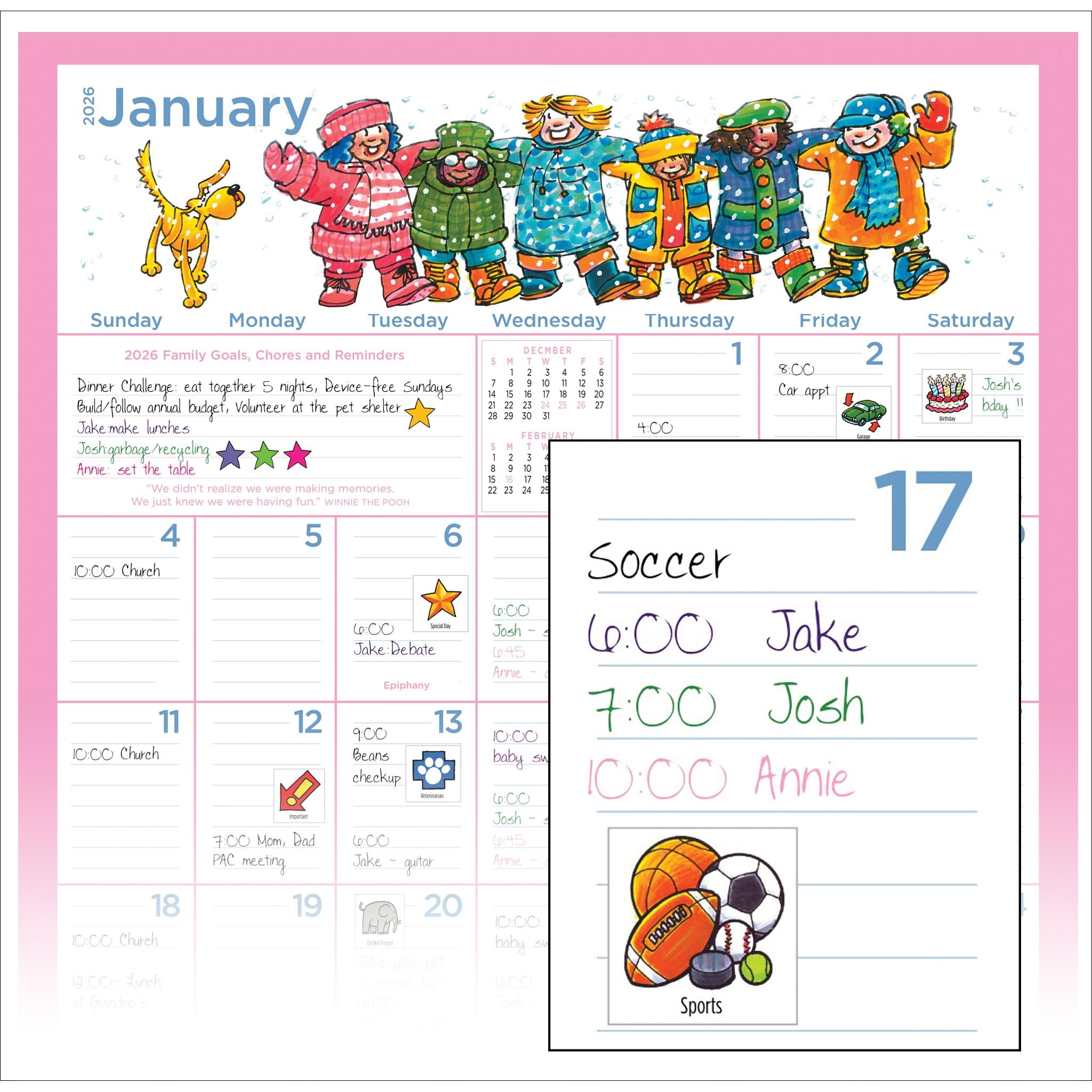 Calendrier de réfrigérateur 2025-2026 Calendrier mural