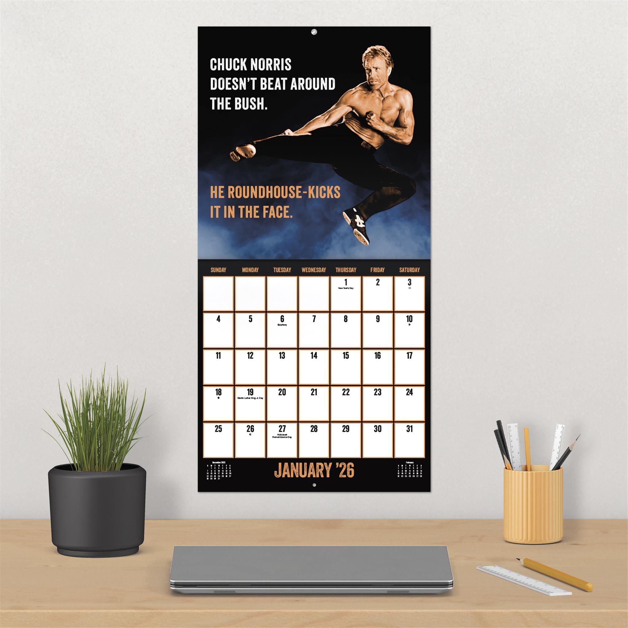 Calendrier mural Chuck Norris 2026