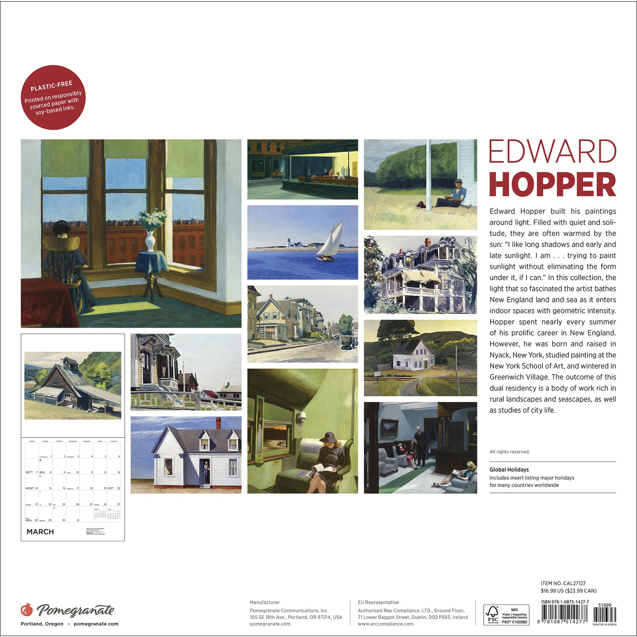 Edward Hopper 2027 Wall Calendar