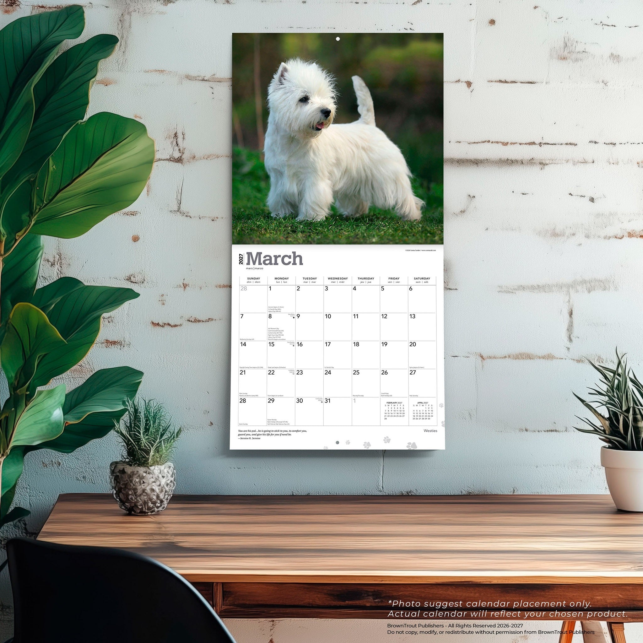 West Highland White Terriers 2027 Wall Calendar