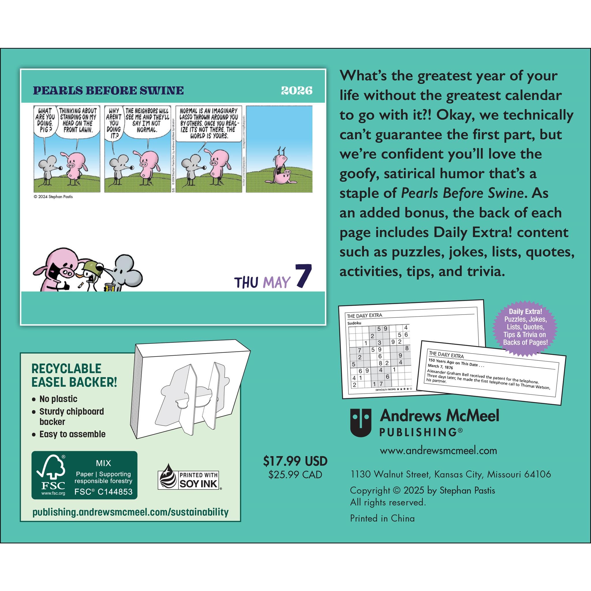 Calendrier de la boîte Pearls Before Swine 2026