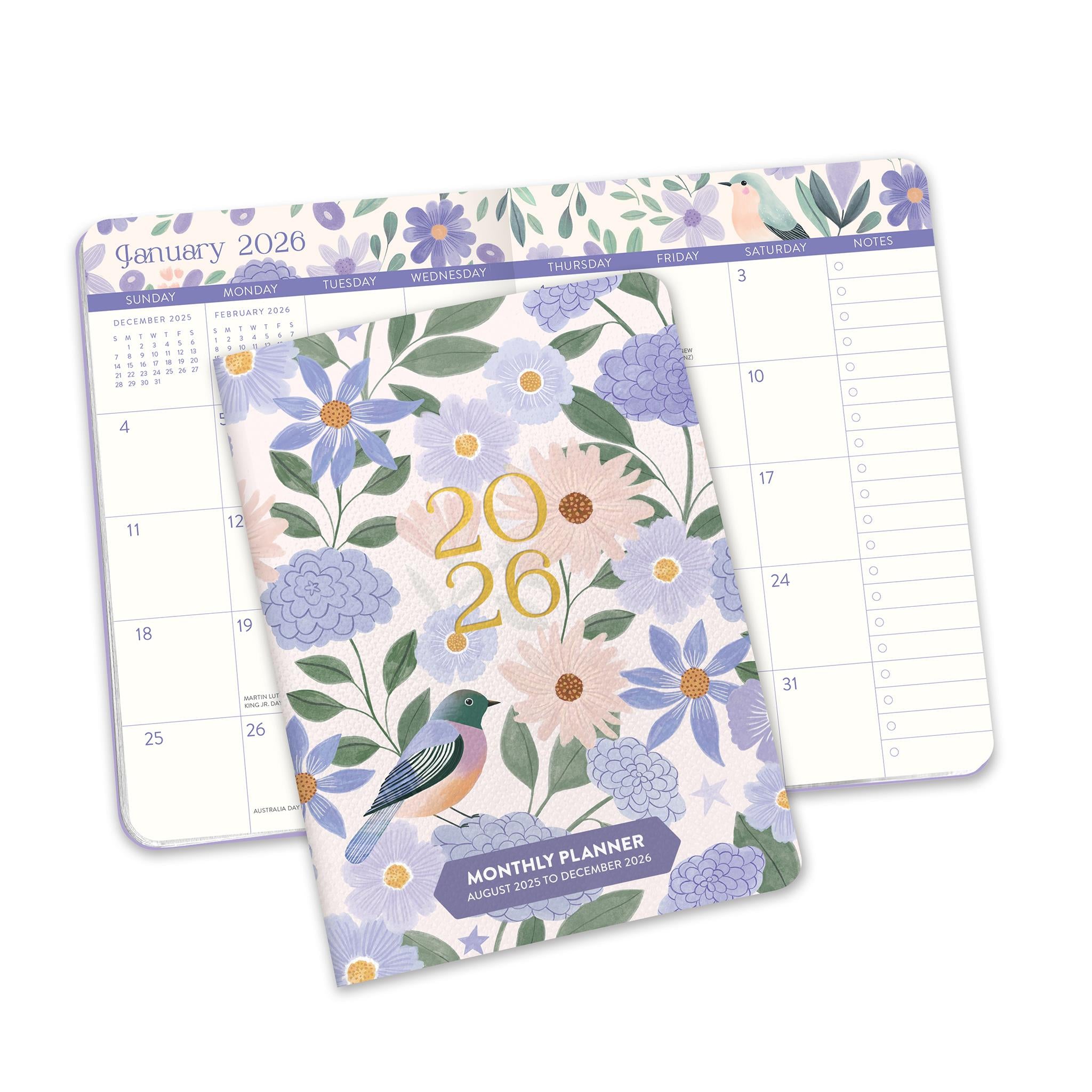 Birds and Blooms 2025-2026 Monthly Pocket Planner Calendar - Online Only