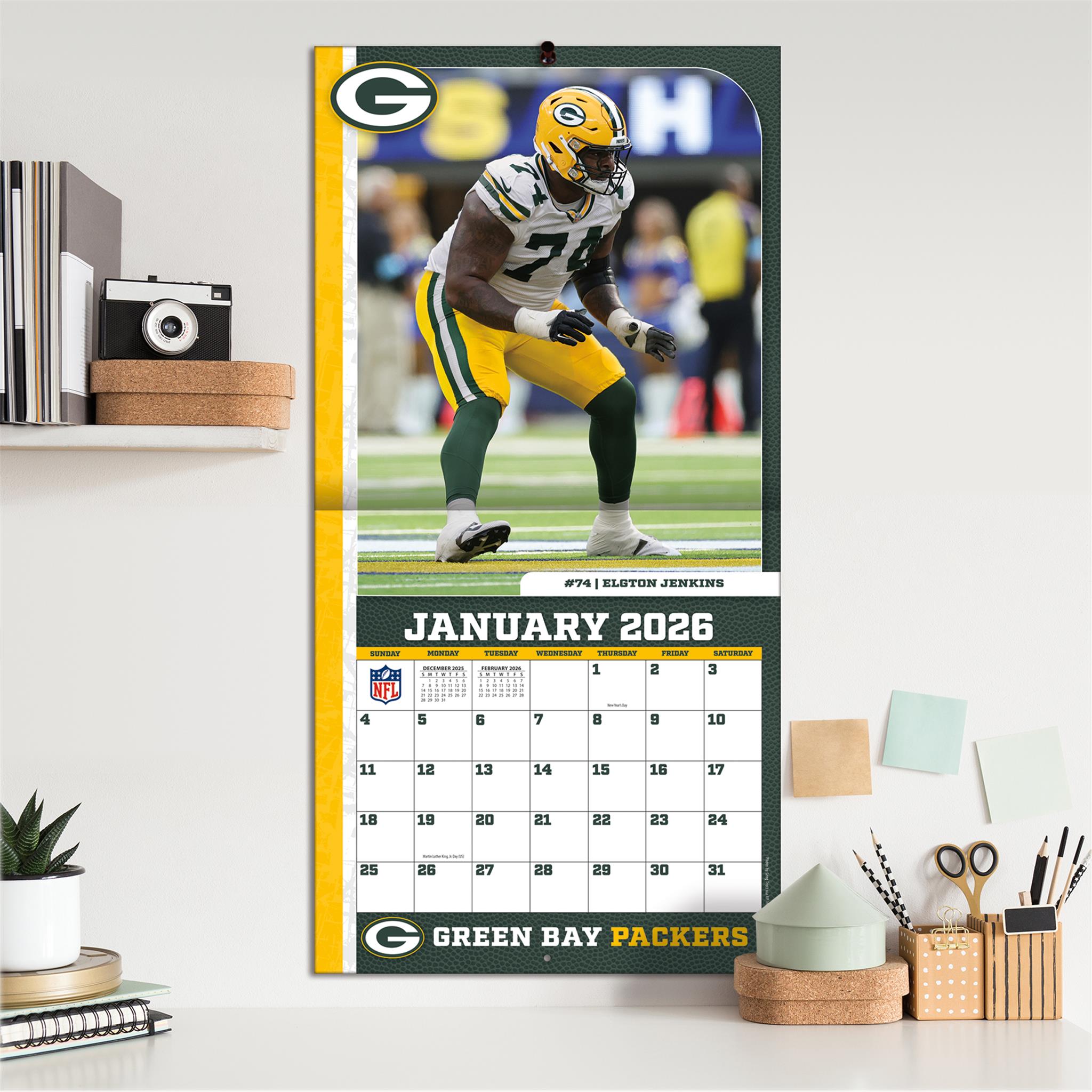 NFL Green Bay Packers 2026 Wall Calendar