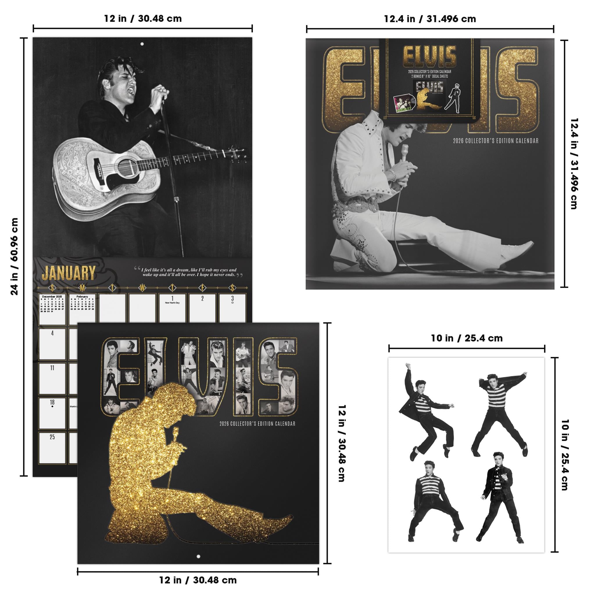 Calendrier mural Elvis Presley Édition Collector 2026 - Disponible uniquement en ligne