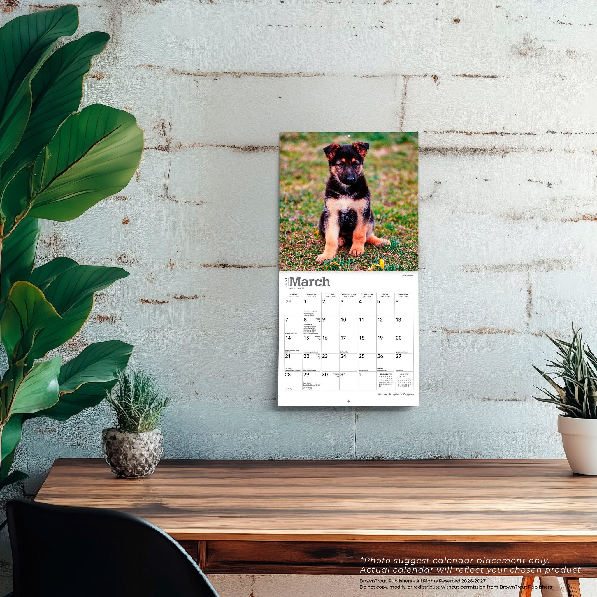 German Shepherd Puppies 2027 Mini Calendar