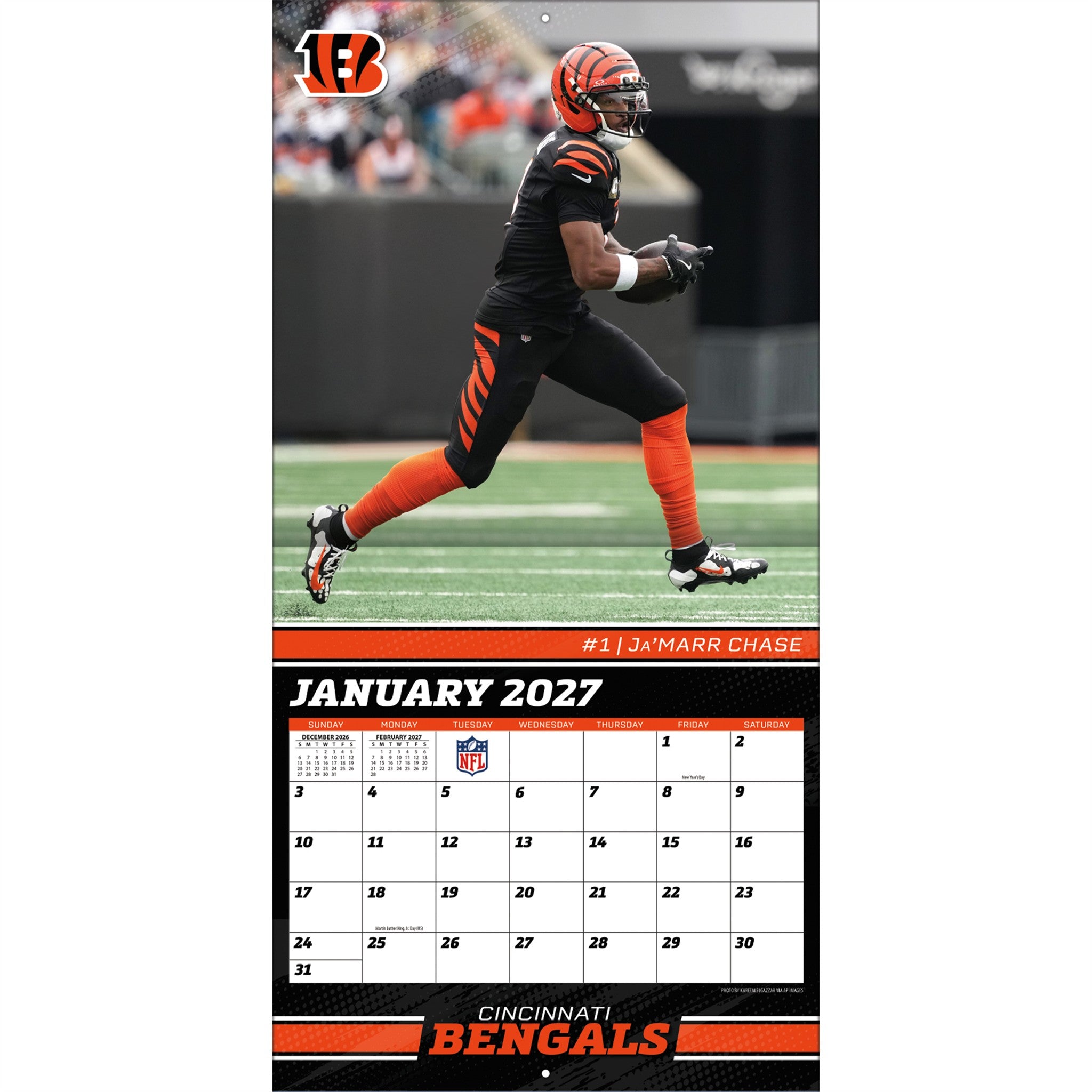 NFL Cincinnati Bengals 2027 Wall Calendar - Online Only