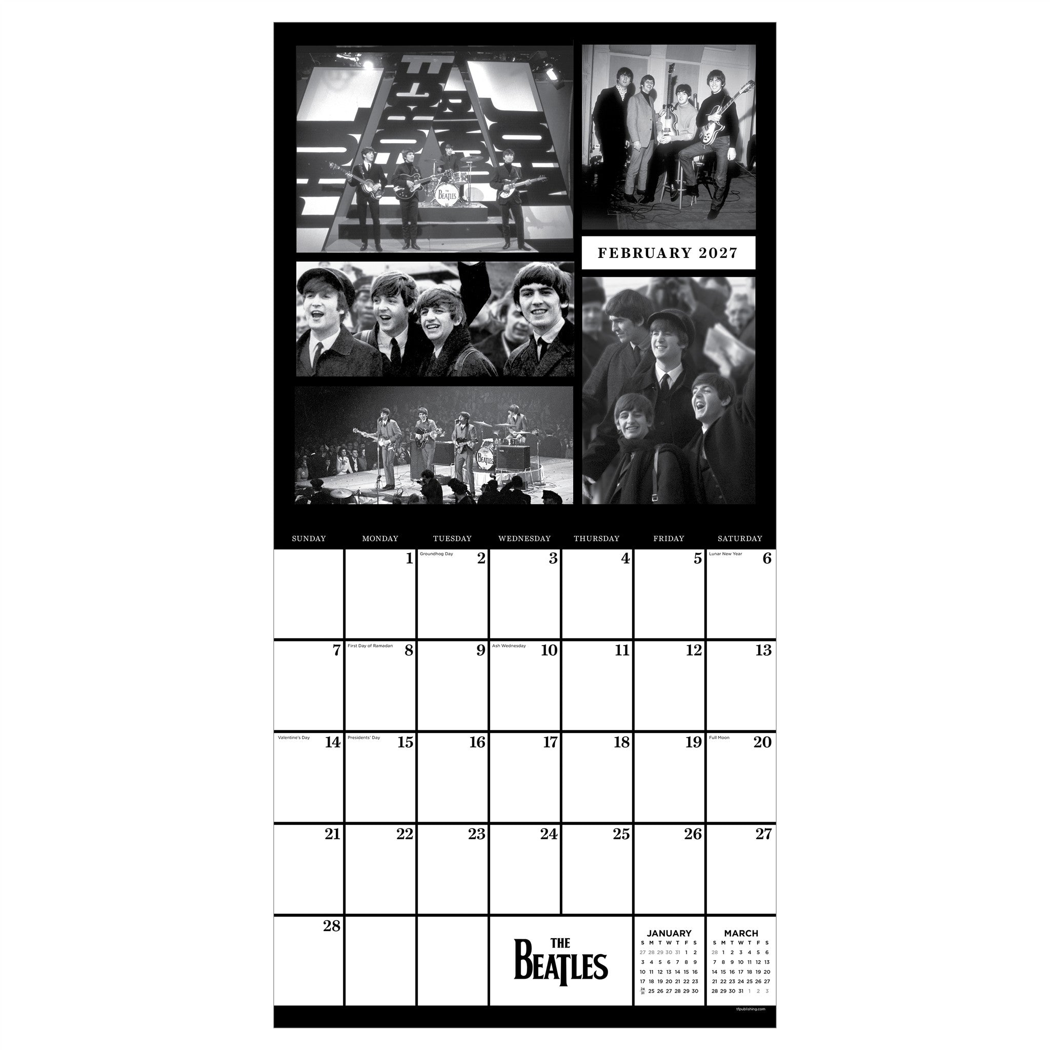 The Beatles: In Black & White 2027 Wall Calendar - Online Only