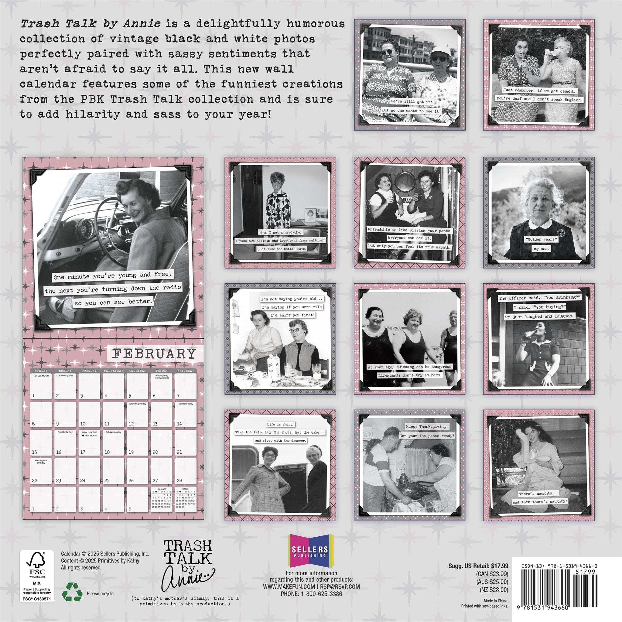 Calendrier mural Trash Talk by Annie 2026 - Disponible uniquement en ligne