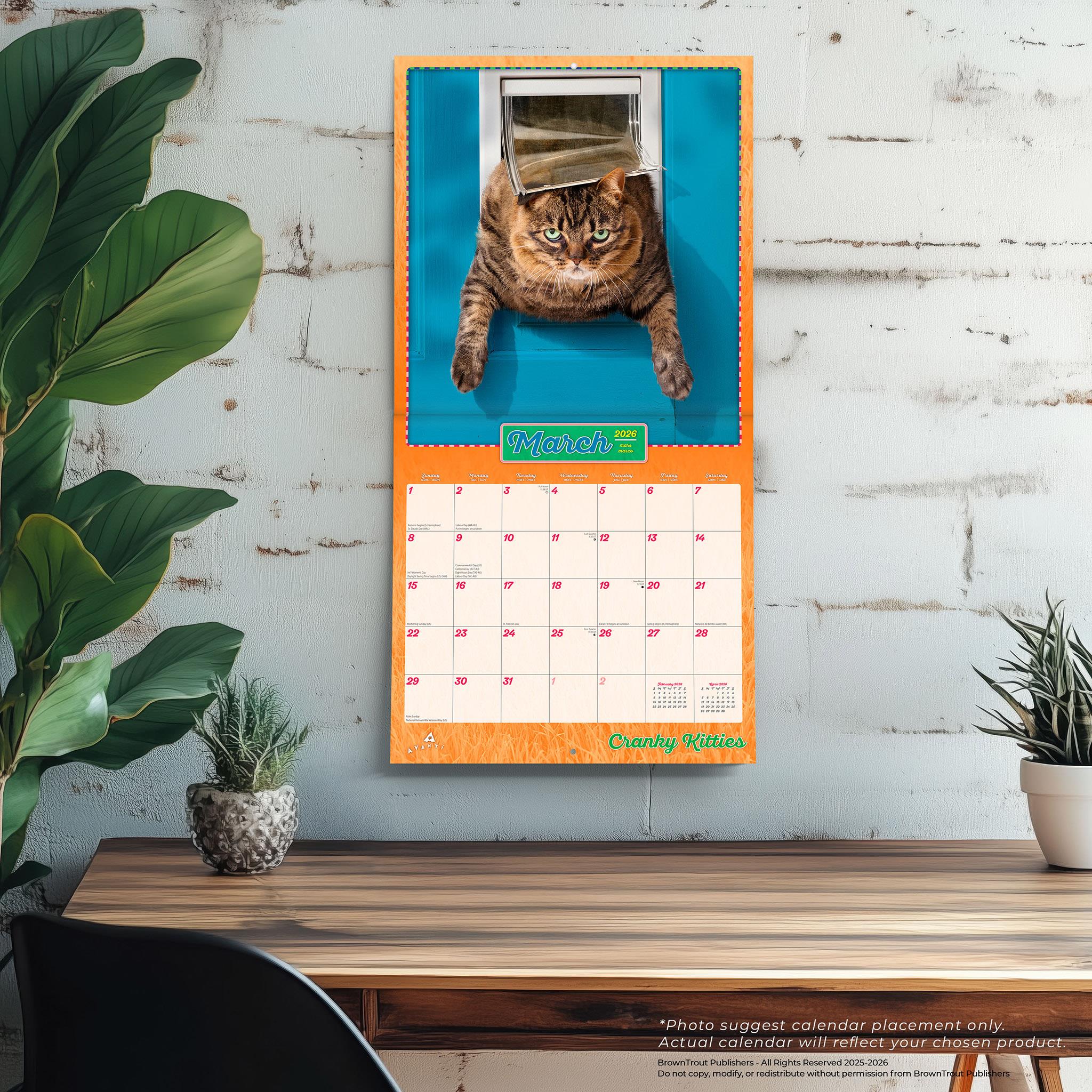 Avanti Cranky Kitties 2026 Wall Calendar - Online Only