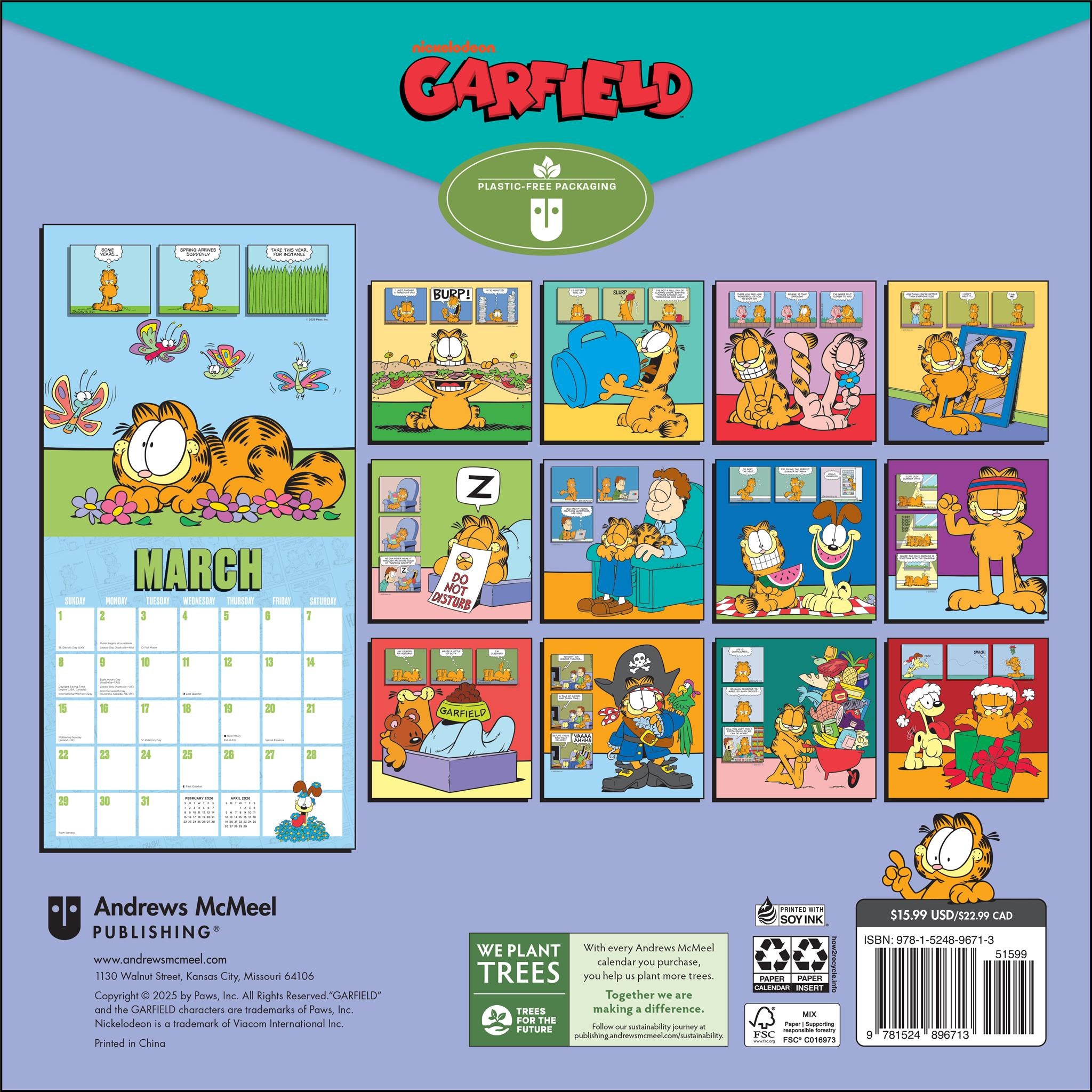 Calendrier mural Garfield 2026
