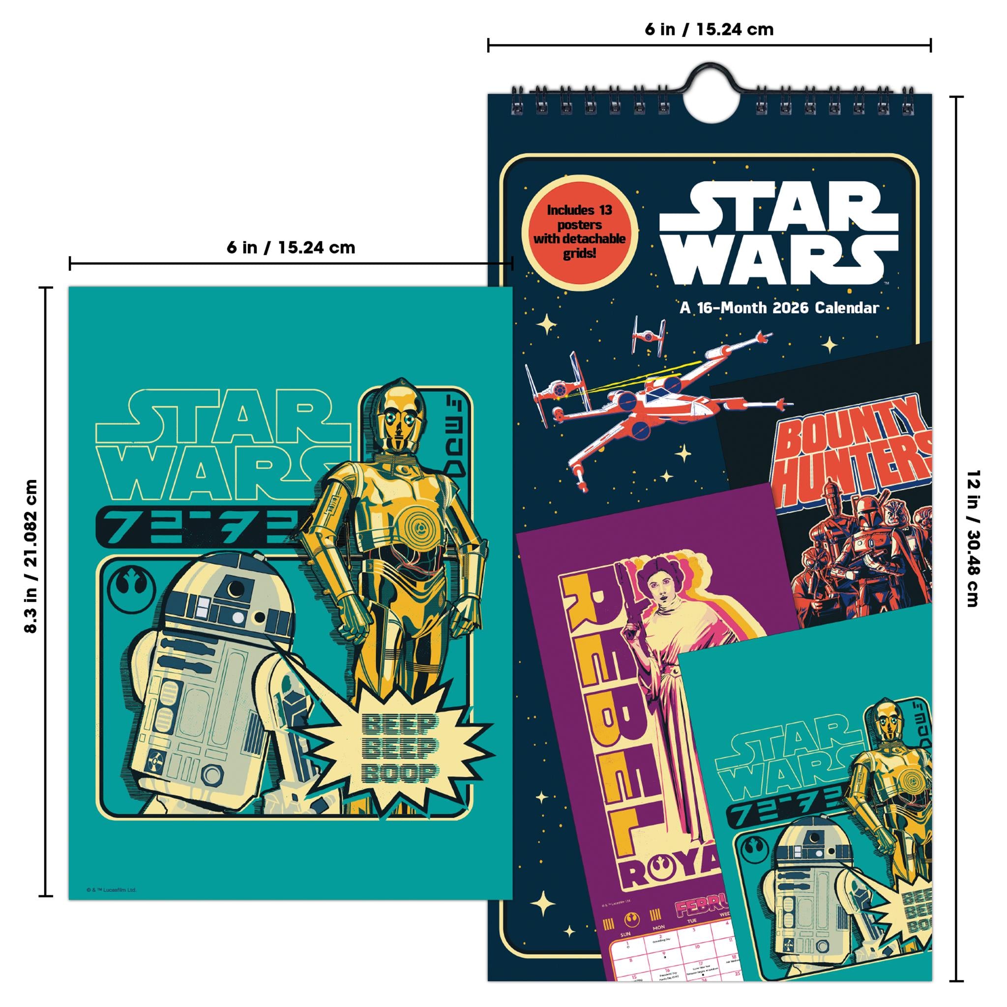 Calendrier mini-poster Star Wars 2026