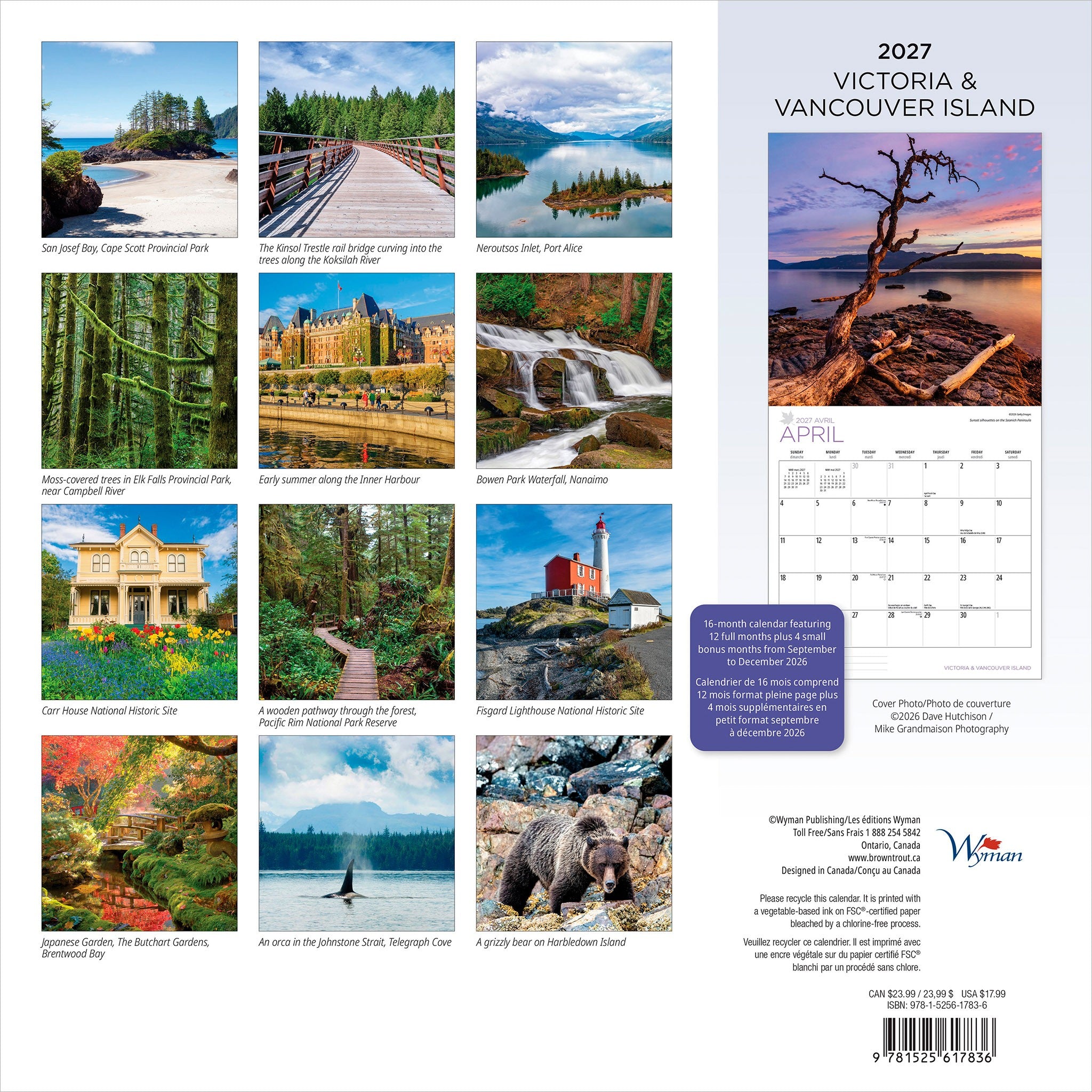 Victoria and Vancouver Island 2027 Wall Calendar