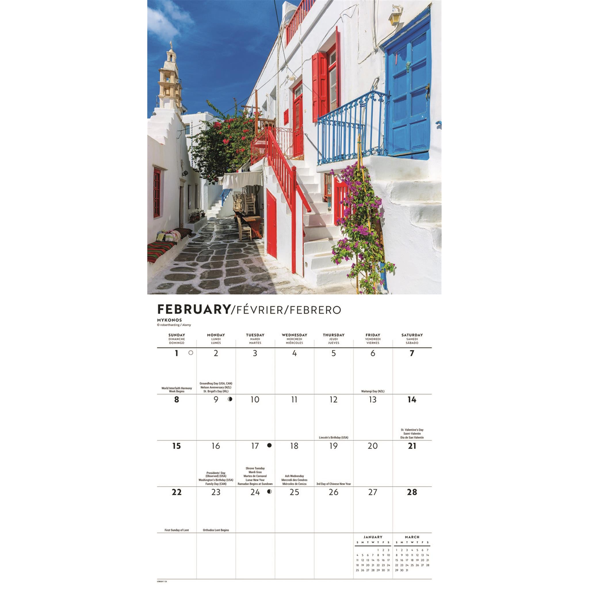 Greek Isles 2026 Mini Calendar