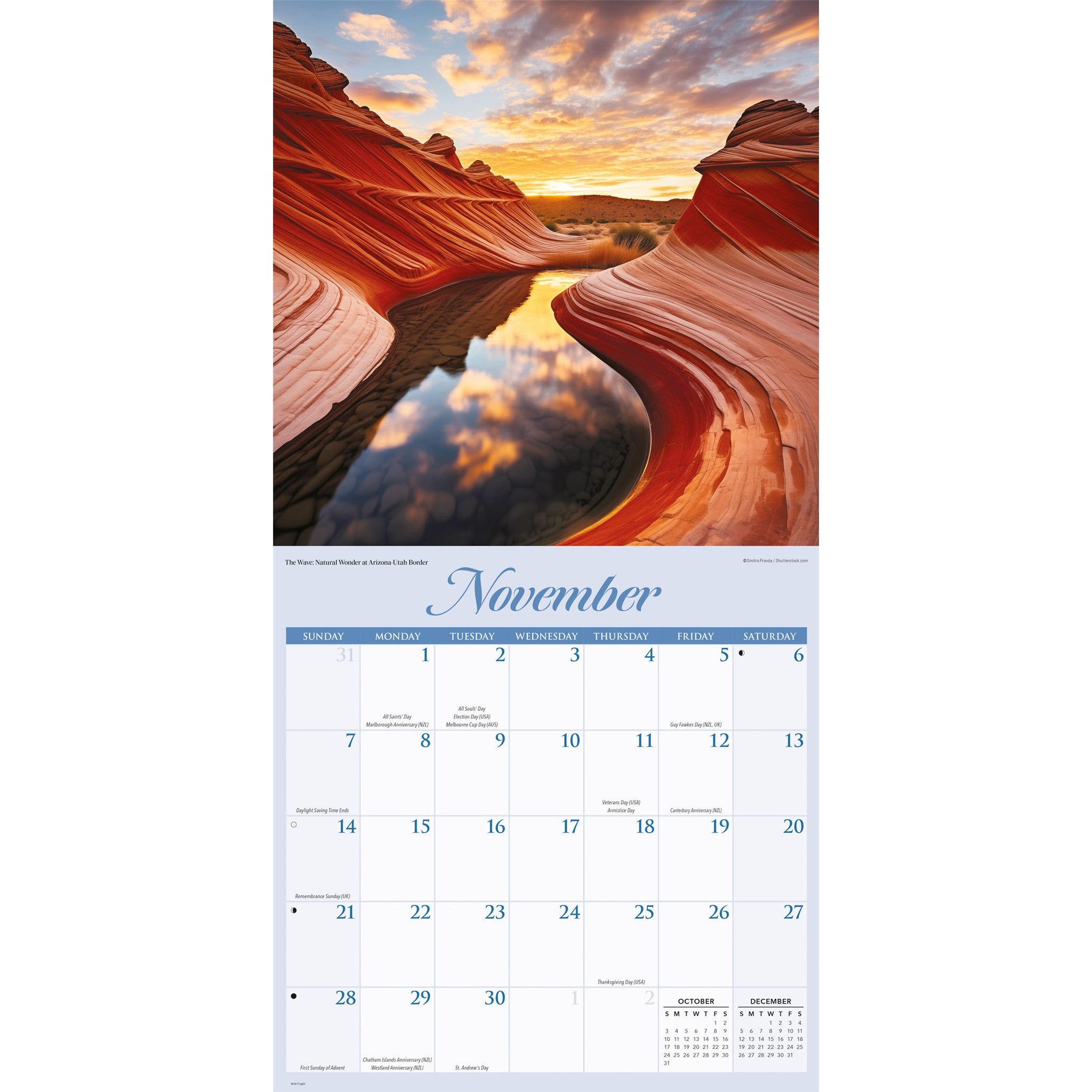 Calendrier mural Merveilles de la nature 2027
