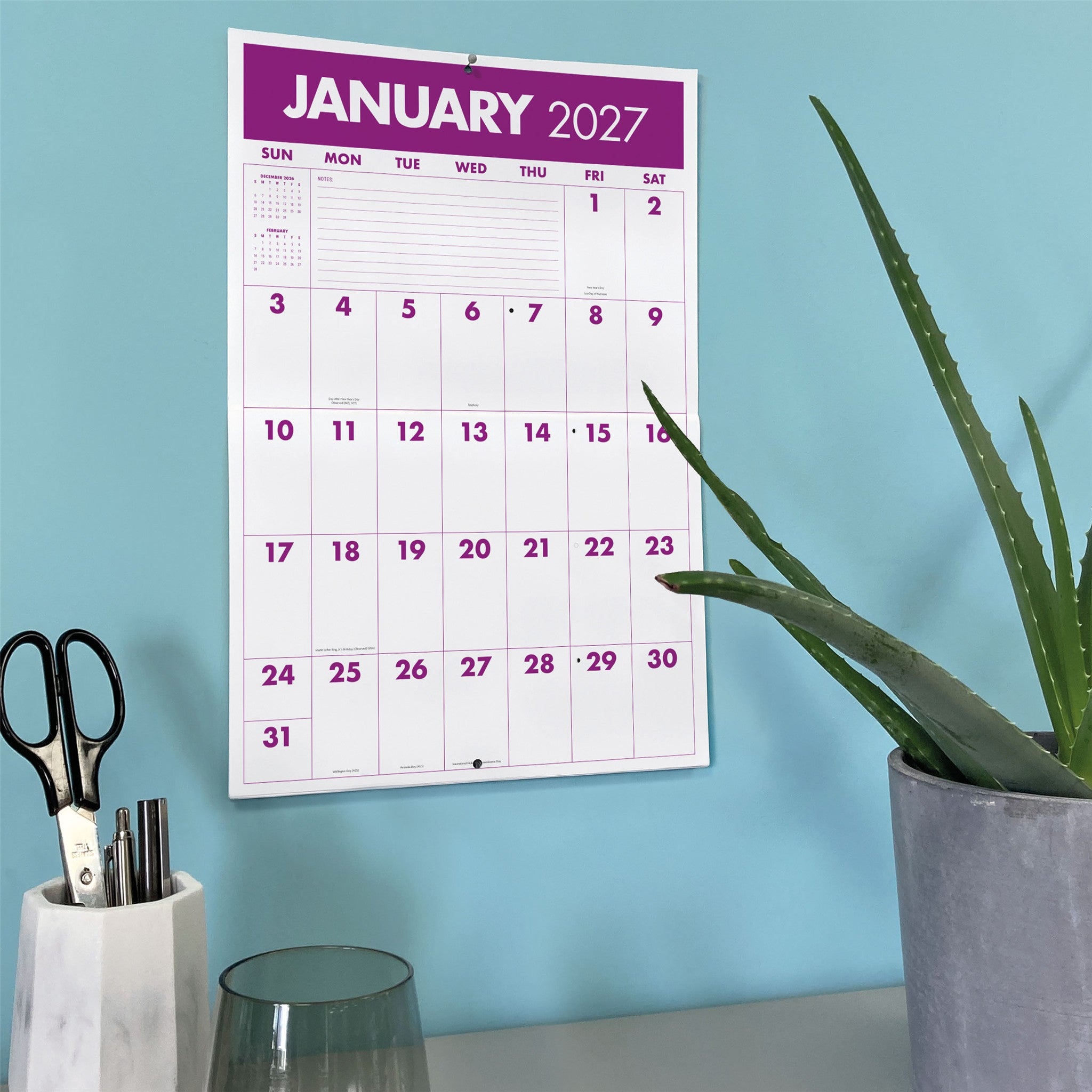 Calendrier mural Monster Grid 2027