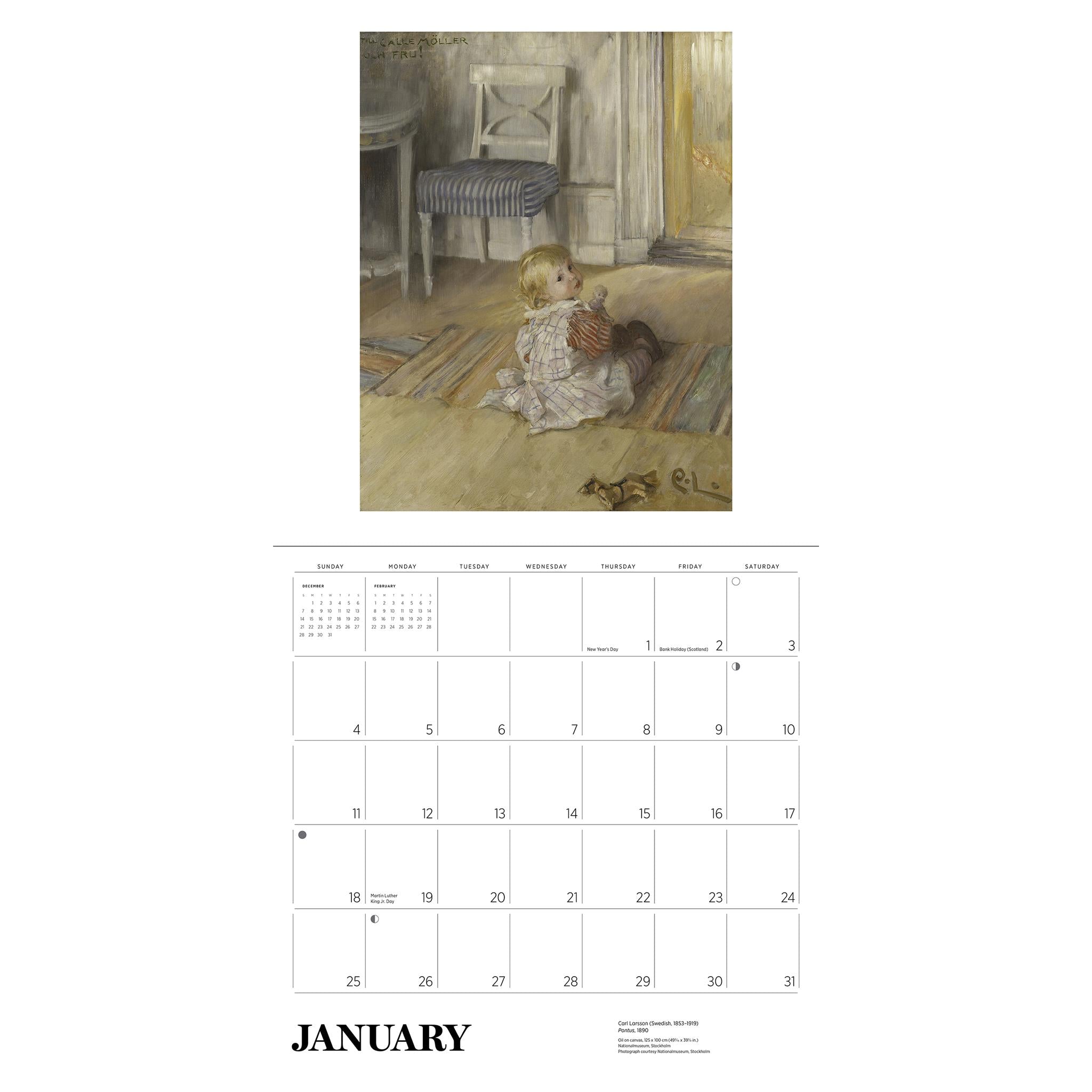 Calendrier mural Carl Larsson 2026 - Disponible uniquement en ligne