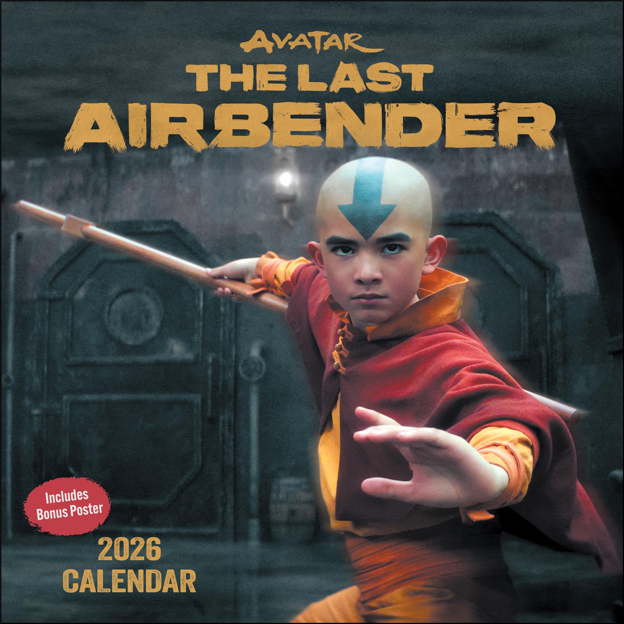 Avatar : Le Dernier Maître de l'Air (série Netflix) avec calendrier mural de luxe 2026 avec affiche - Disponible uniquement en ligne