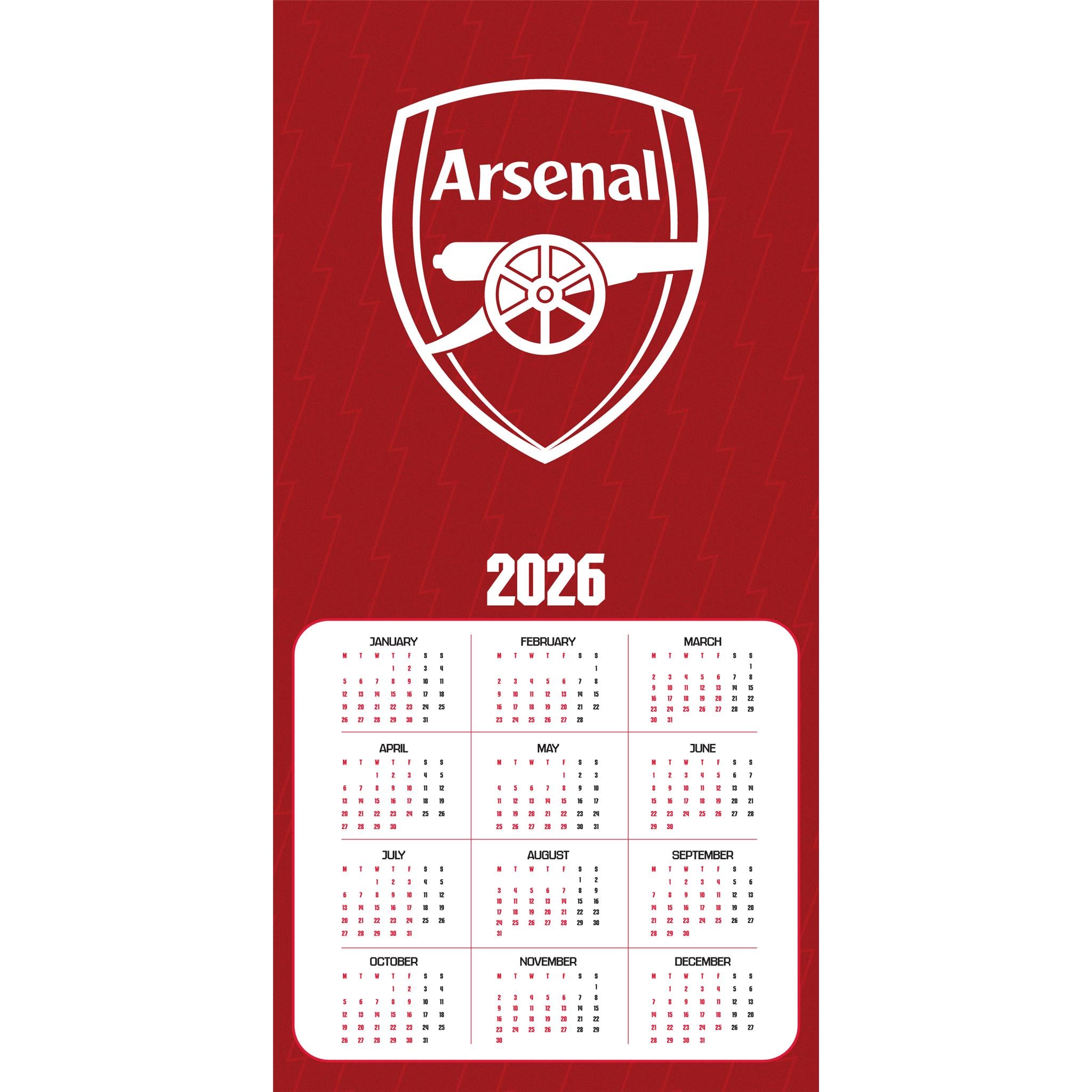 Arsenal 2026 Wall Calendar