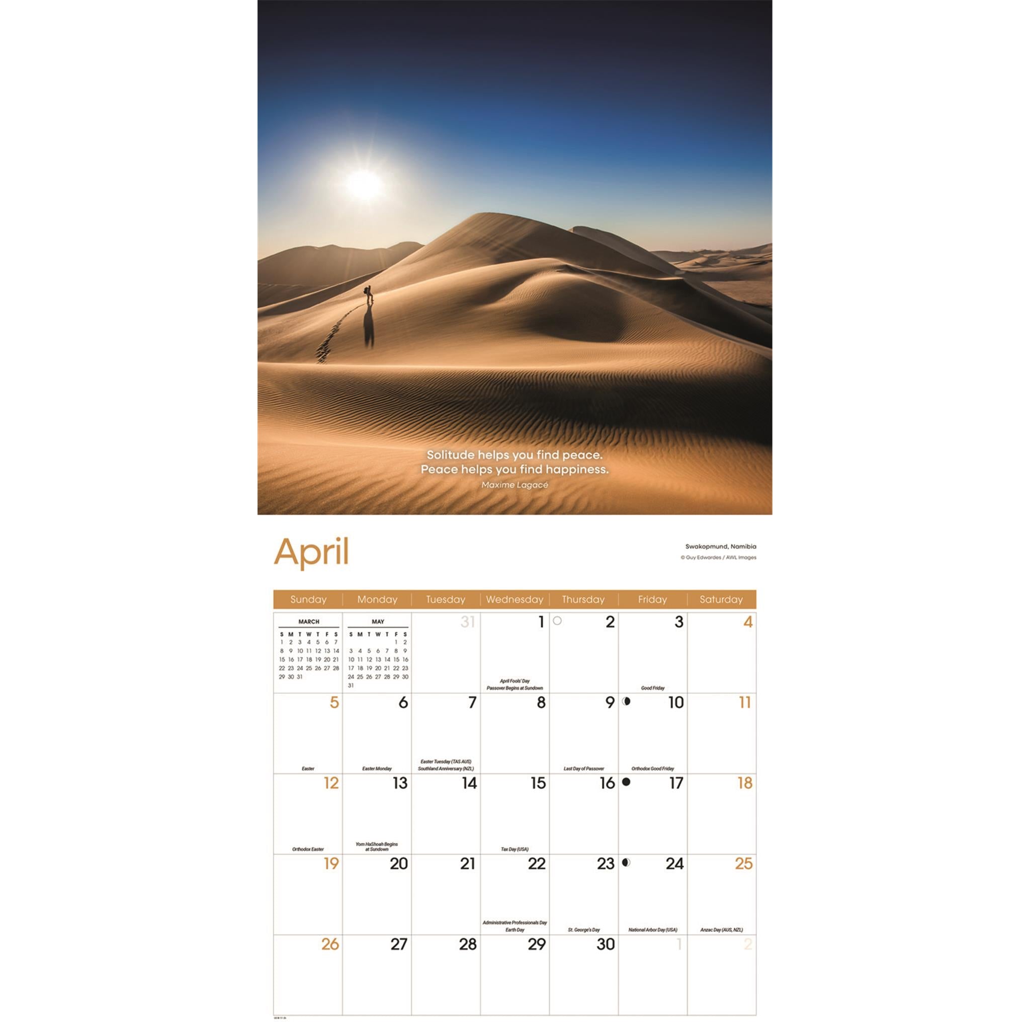 Calendrier mural Solitude 2026