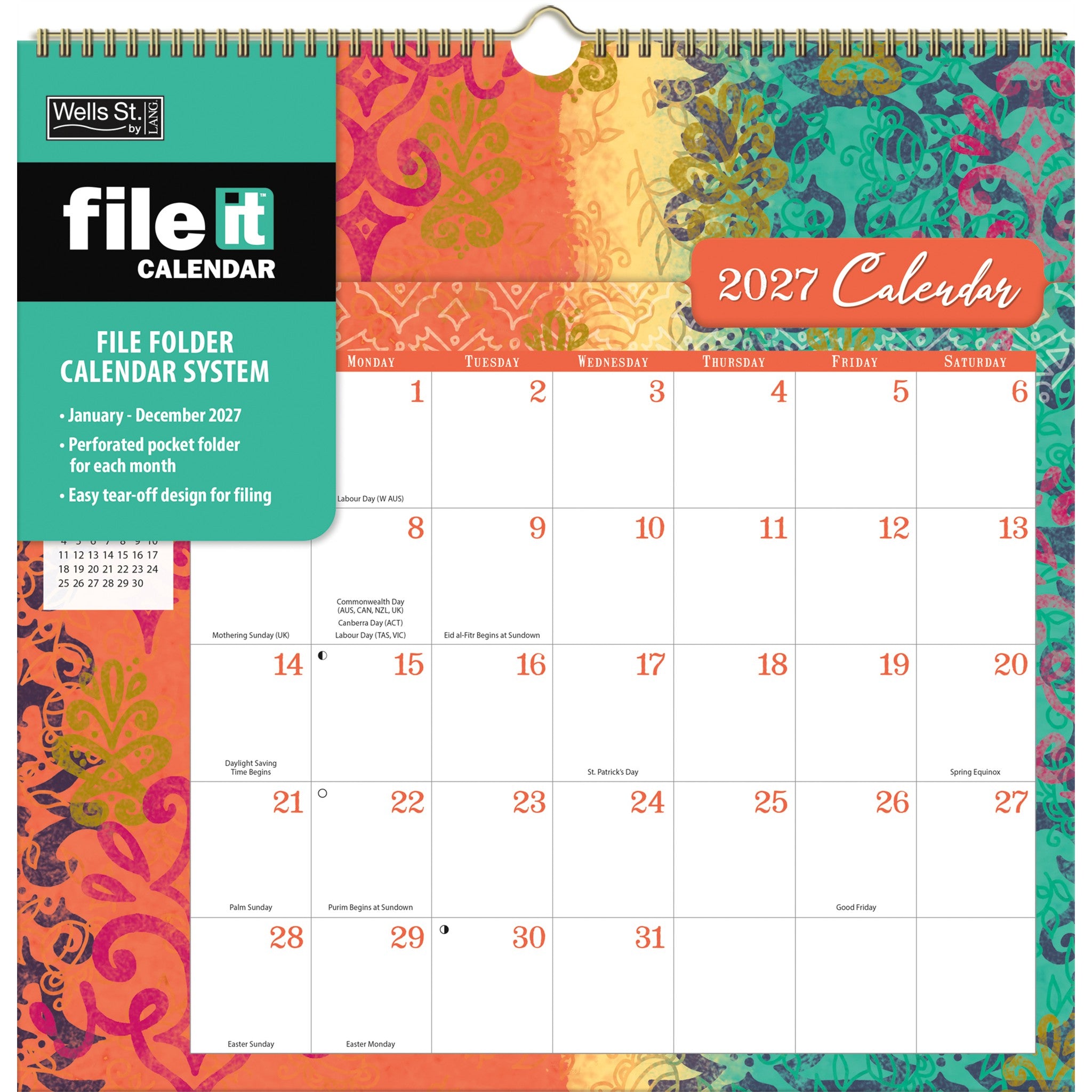 Calendrier mural Bohème File It 2027