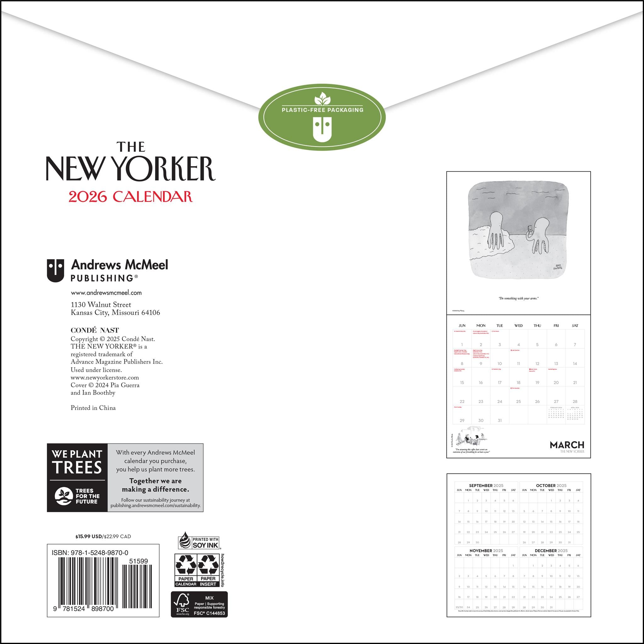 Calendrier mural 2026 des dessins du New Yorker - Disponible uniquement en ligne