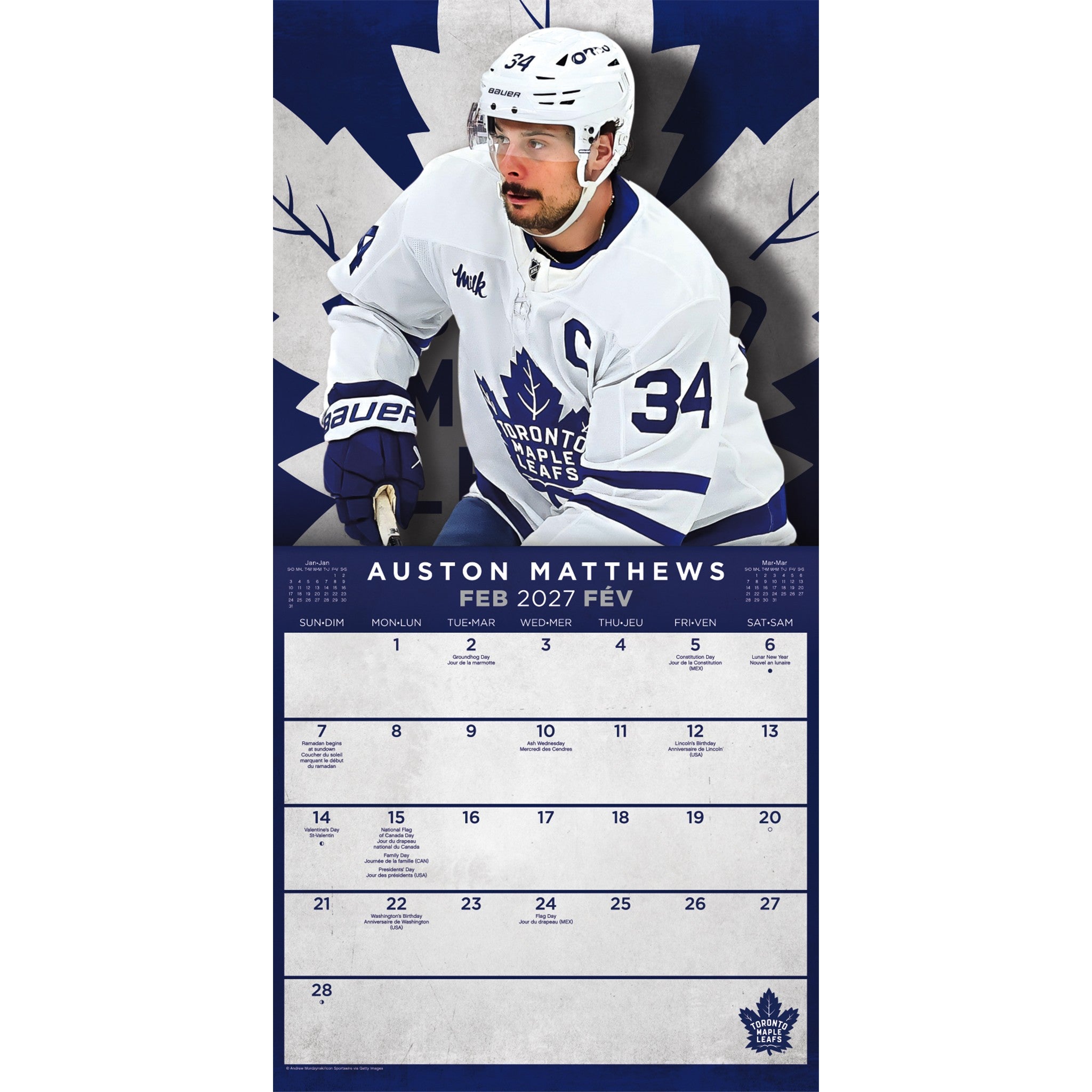 NHL Superstars Exclusive with Print 2027 Wall Calendar