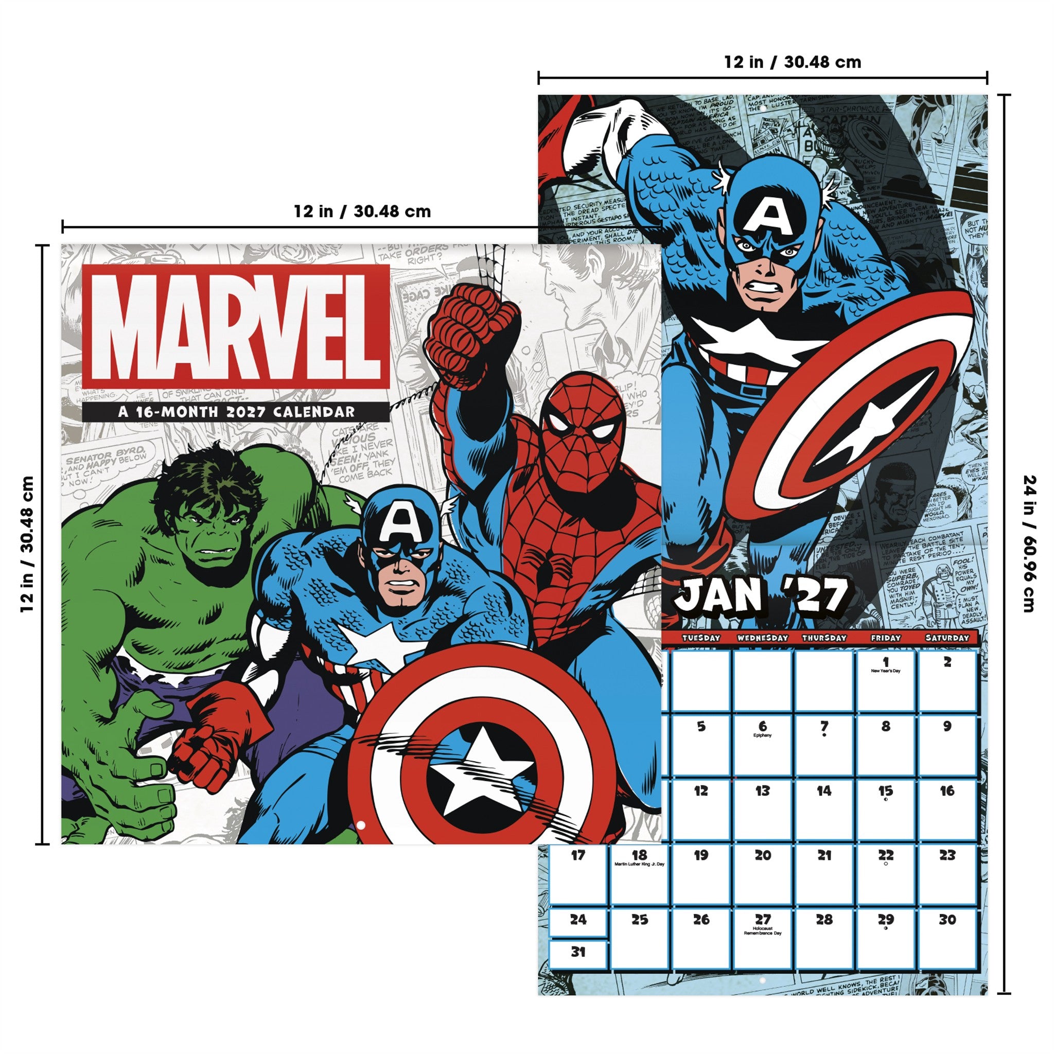 Calendrier mural Marvel Comics 2027